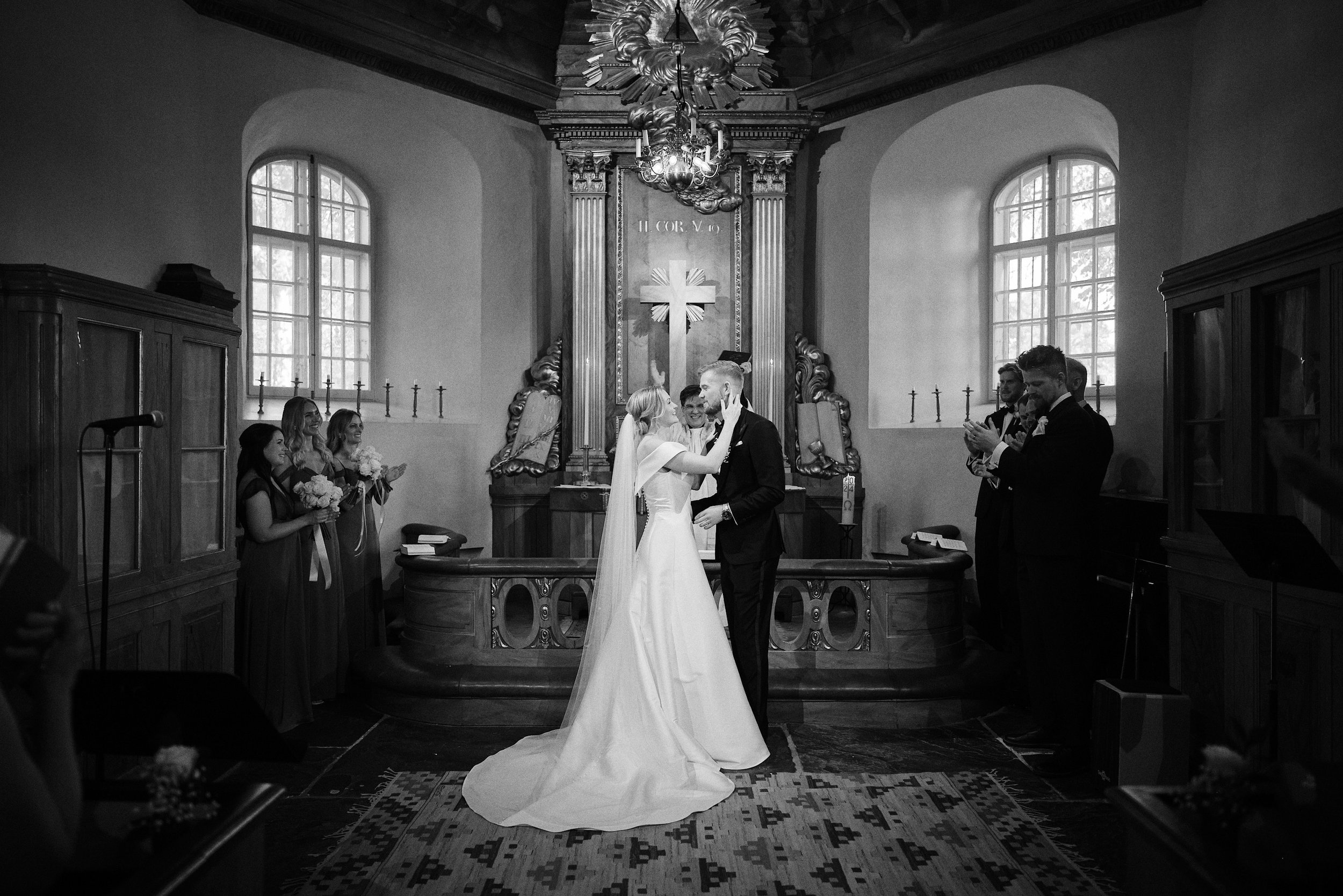 Wedding ceremony at Örgryte Old Church in Gothenburg