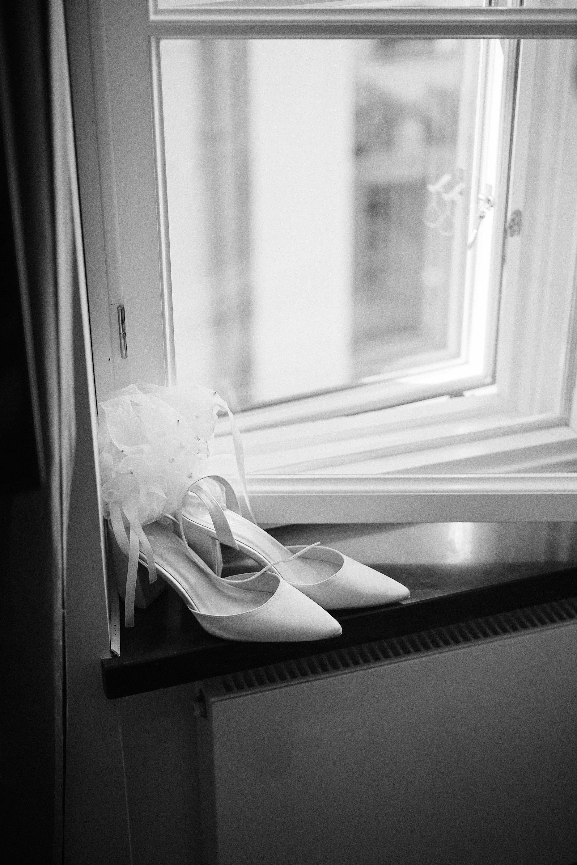 Bridal shoes at Dorsia Hotel in Gothenburg