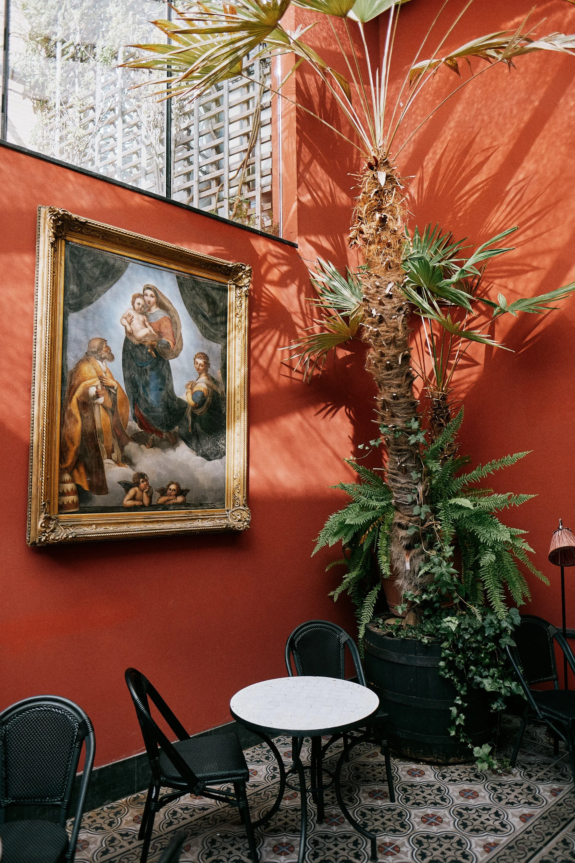 Interior detail at Dorsia Hotel courtyard in Gothenburg