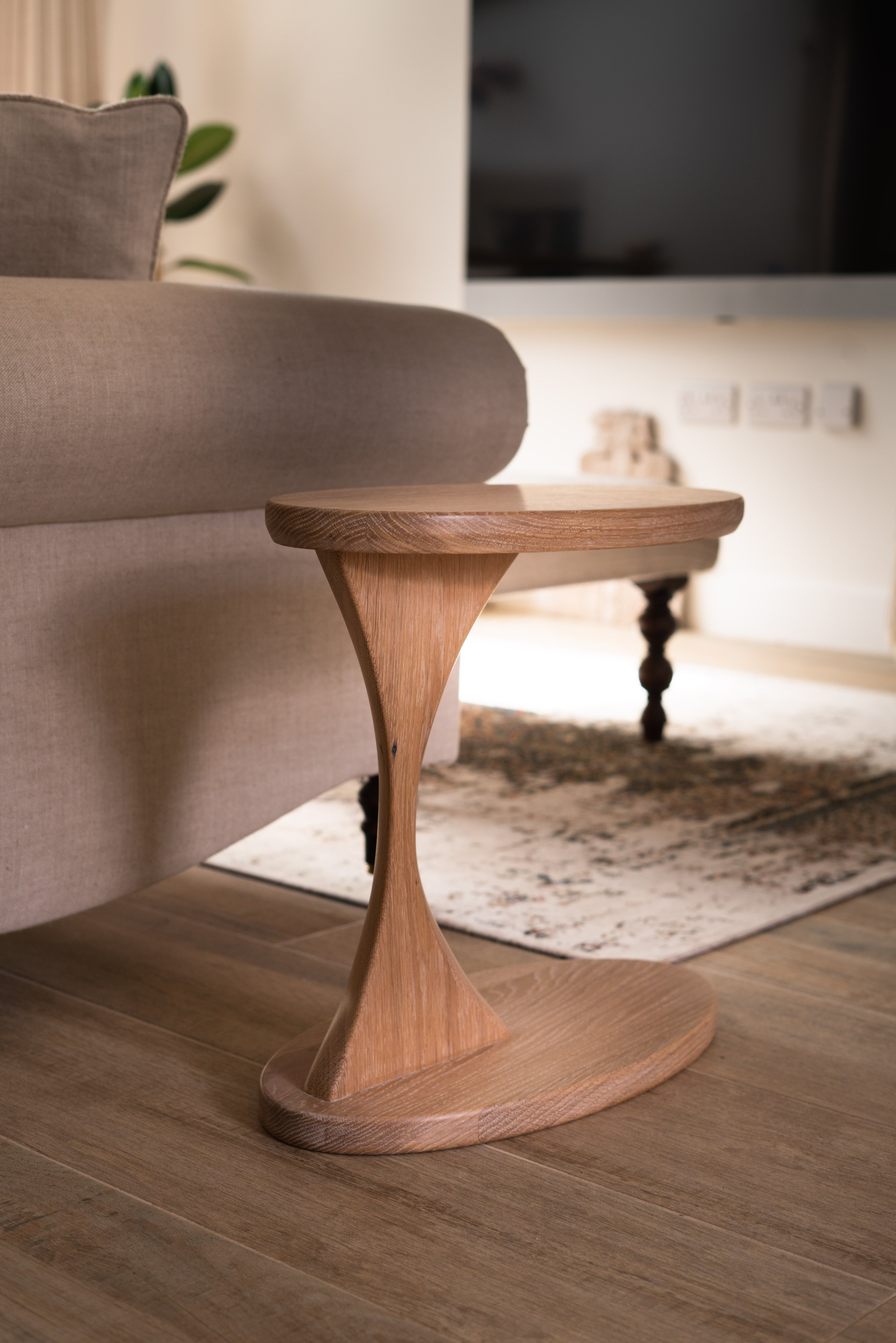 Side Table Oval Mono Oak Mitchells Wood Studio.jpg