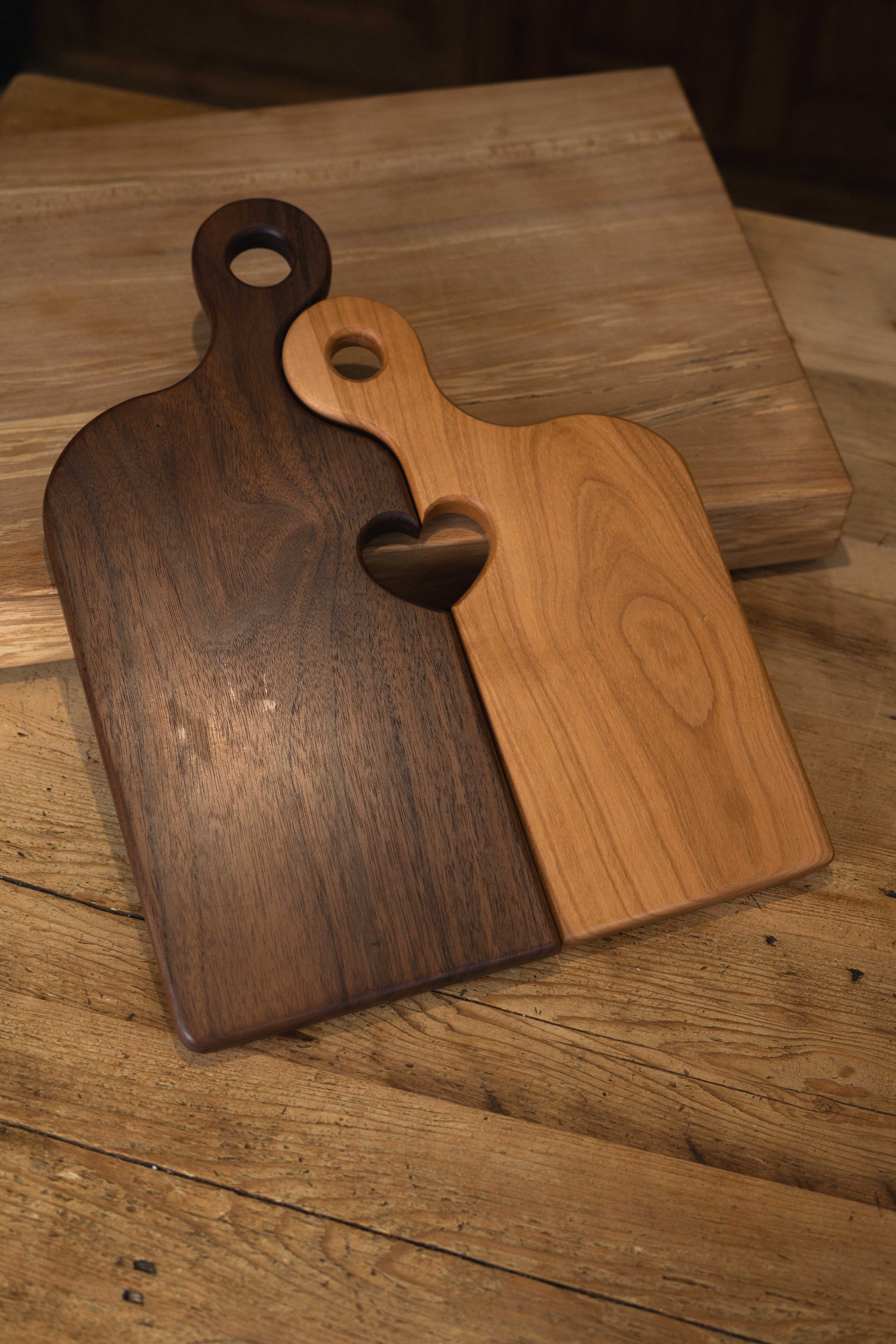 Romeo & Juliet Serving Board Walnut Oak Mitchells Wood Studio 4.jpg