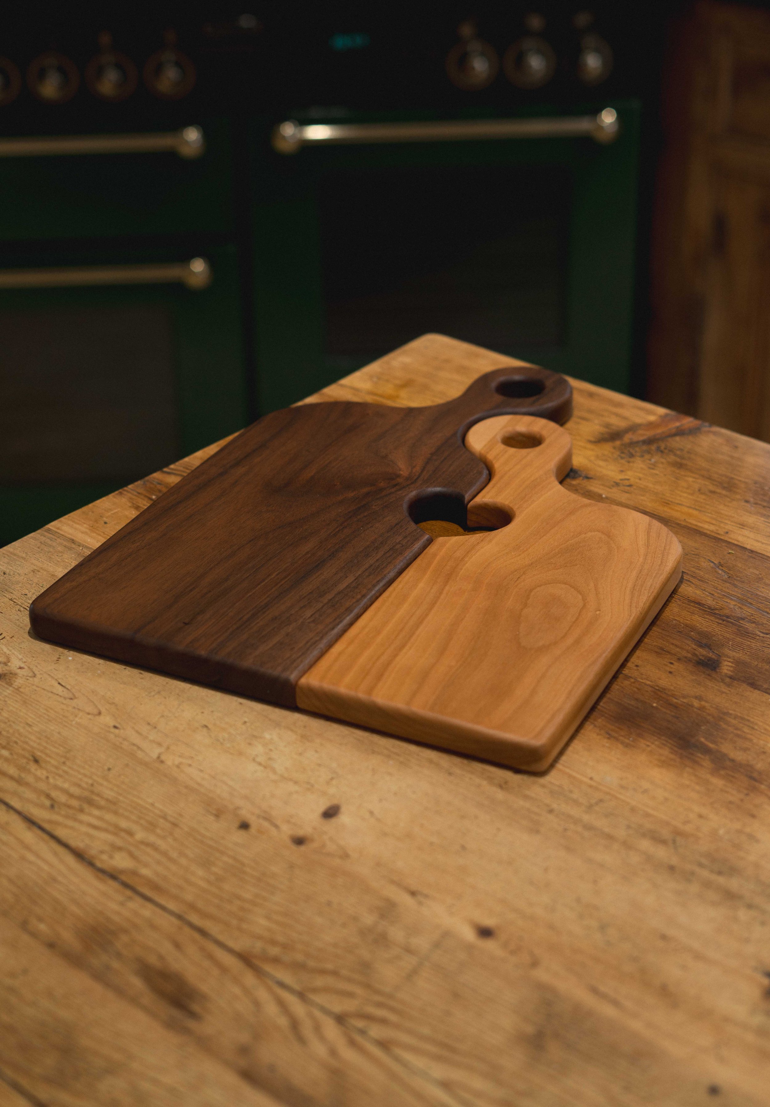 Romeo & Juliet Serving Board Walnut Oak Mitchells Wood Studio.jpg
