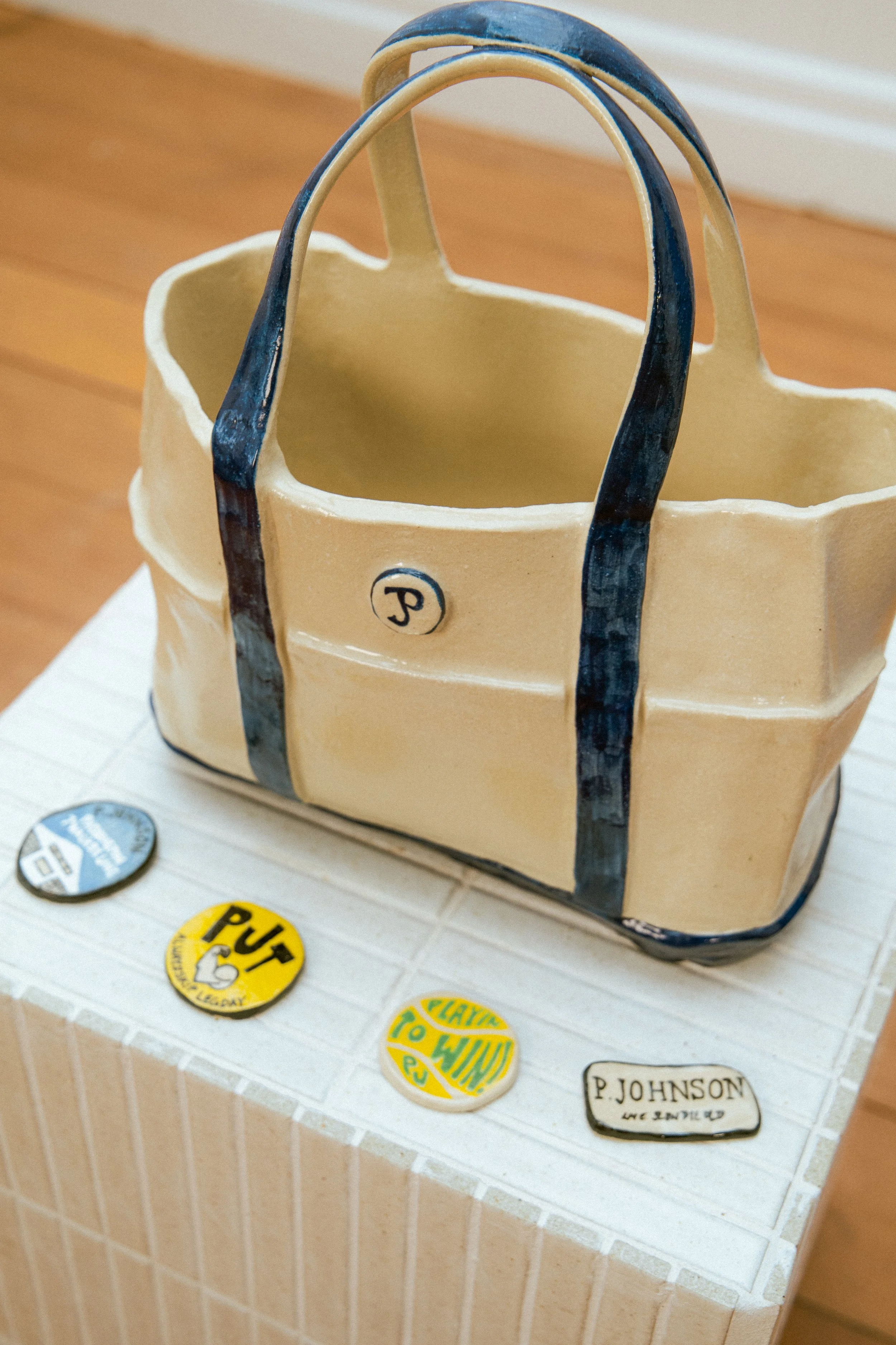 P.Johnson Tote with Ceramic Patches, 2025