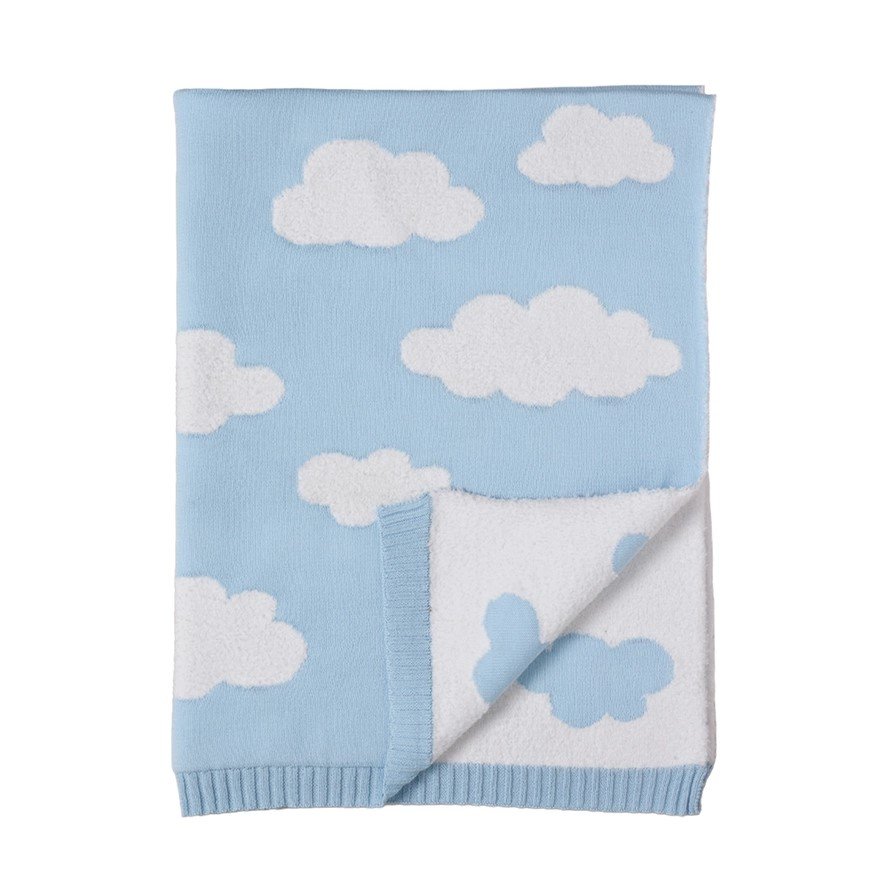 Pram Knitted Blanket - Cloud Whisper - Blue.jpeg