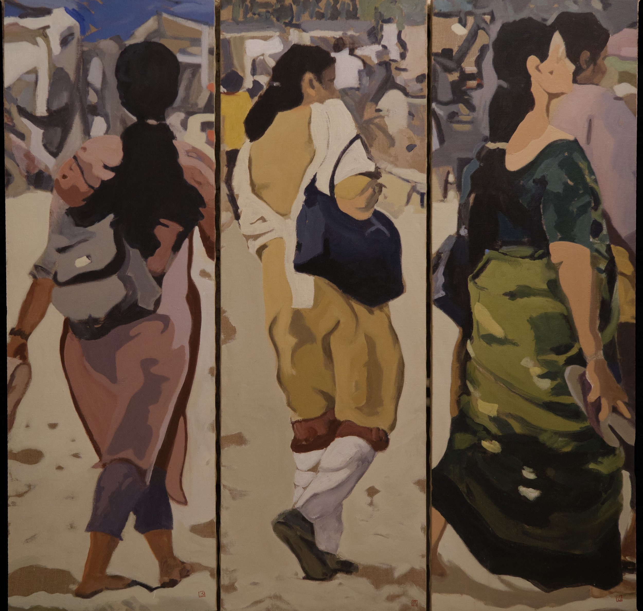 Plage indienne (triptyque)