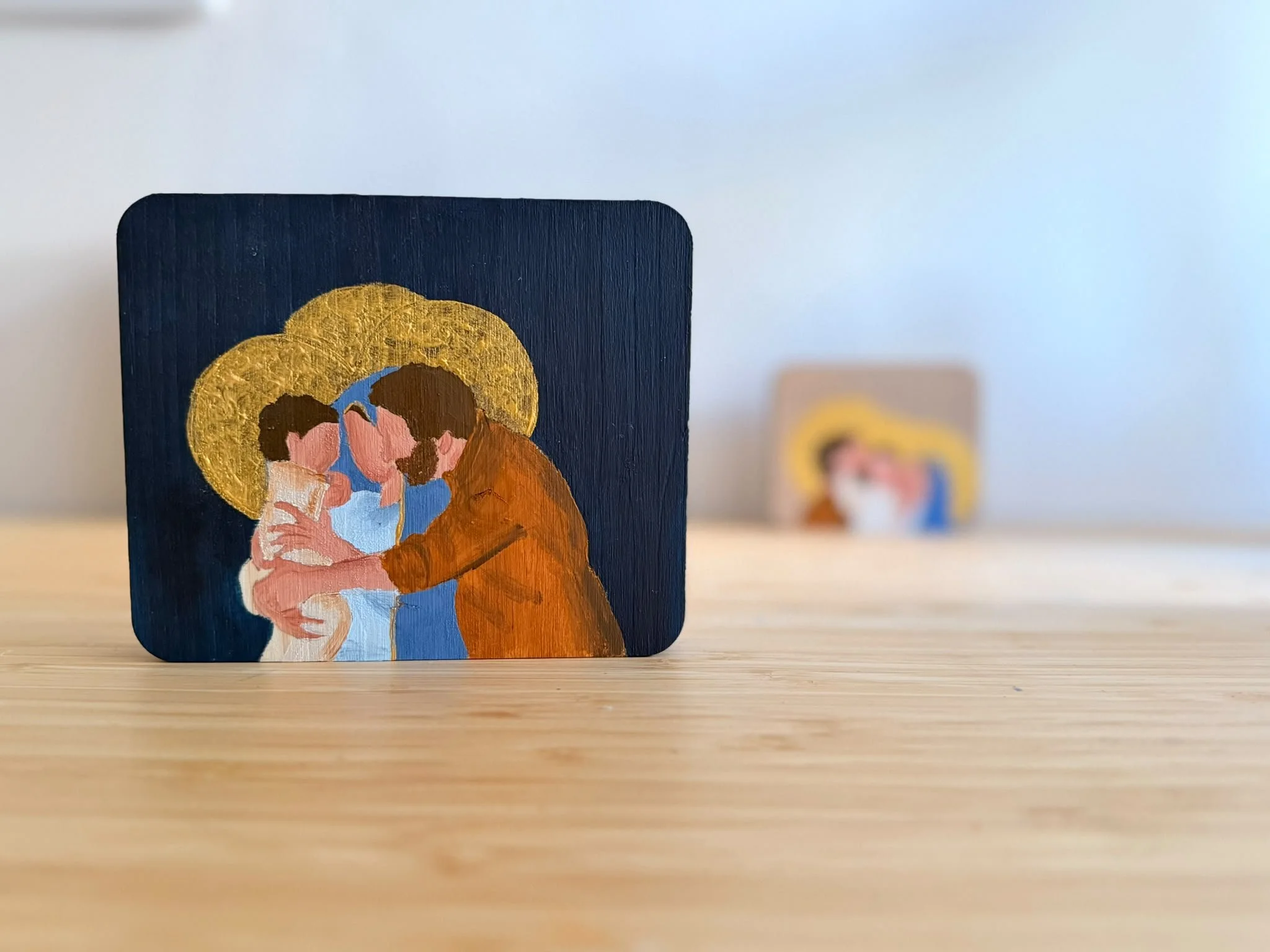 Icona Sacra Famiglia (abbraccio di Mamma e Papà)