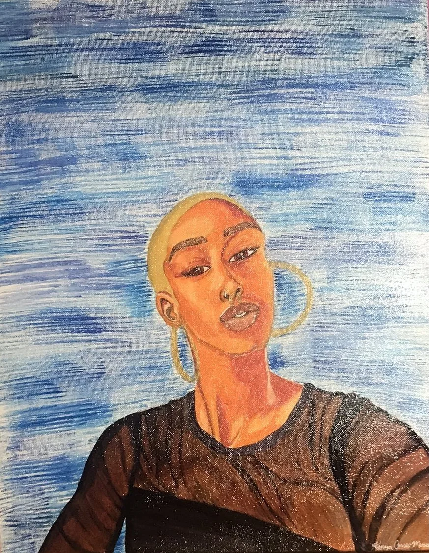 "LaRelle" (2021)
Acrylic on canvas

My first commissioned portrait.  Thank you to LaRelle, who saw something in my artistic style that I had not yet seen for myself. 