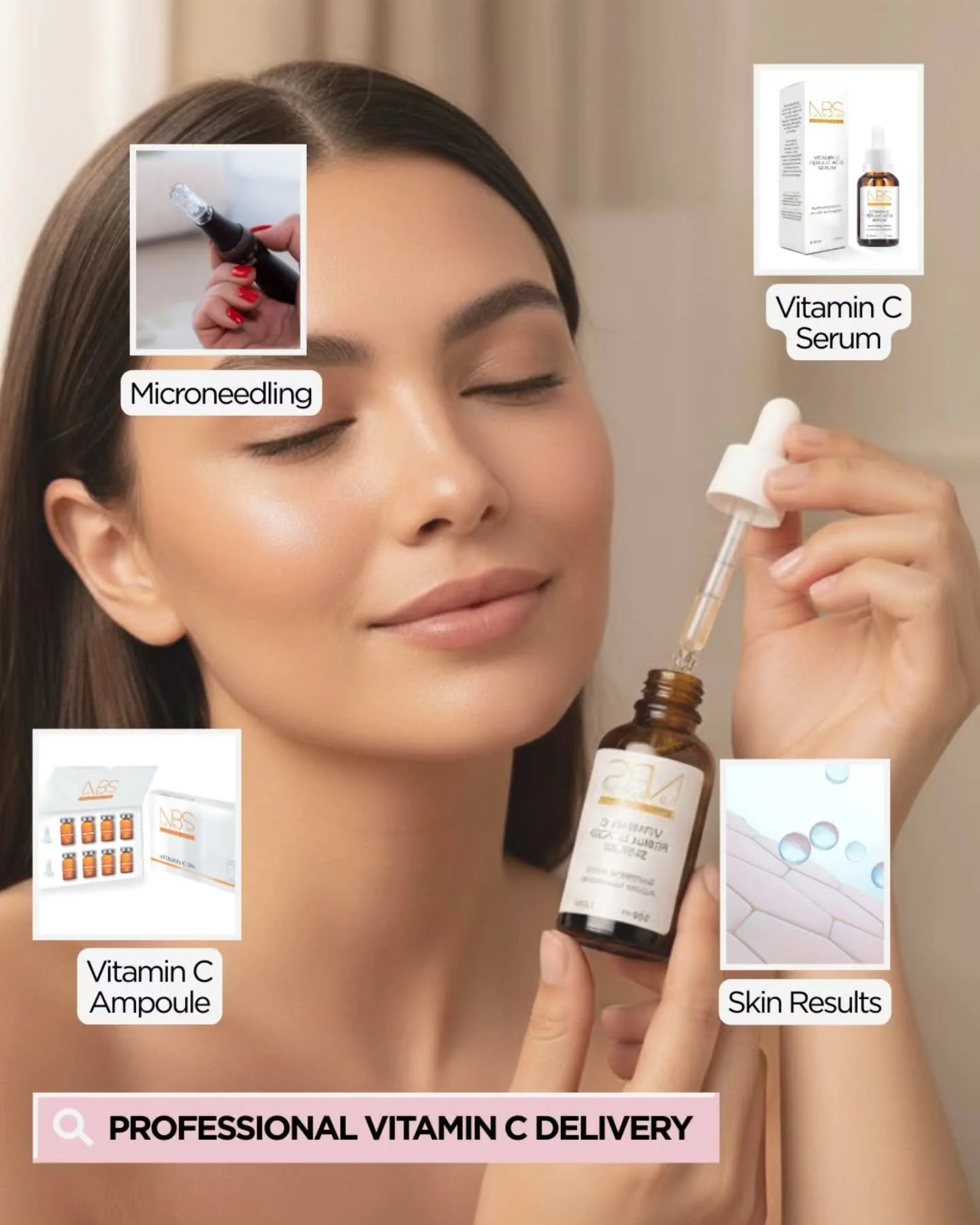 Vitamin C Serum supports collagen production and protects your skin.

When your skin absorbs it, it helps brighten, firm and repair from within. 

Pairing with micro needling enhances absorption making every drop count for smoother, healthier skin! 
