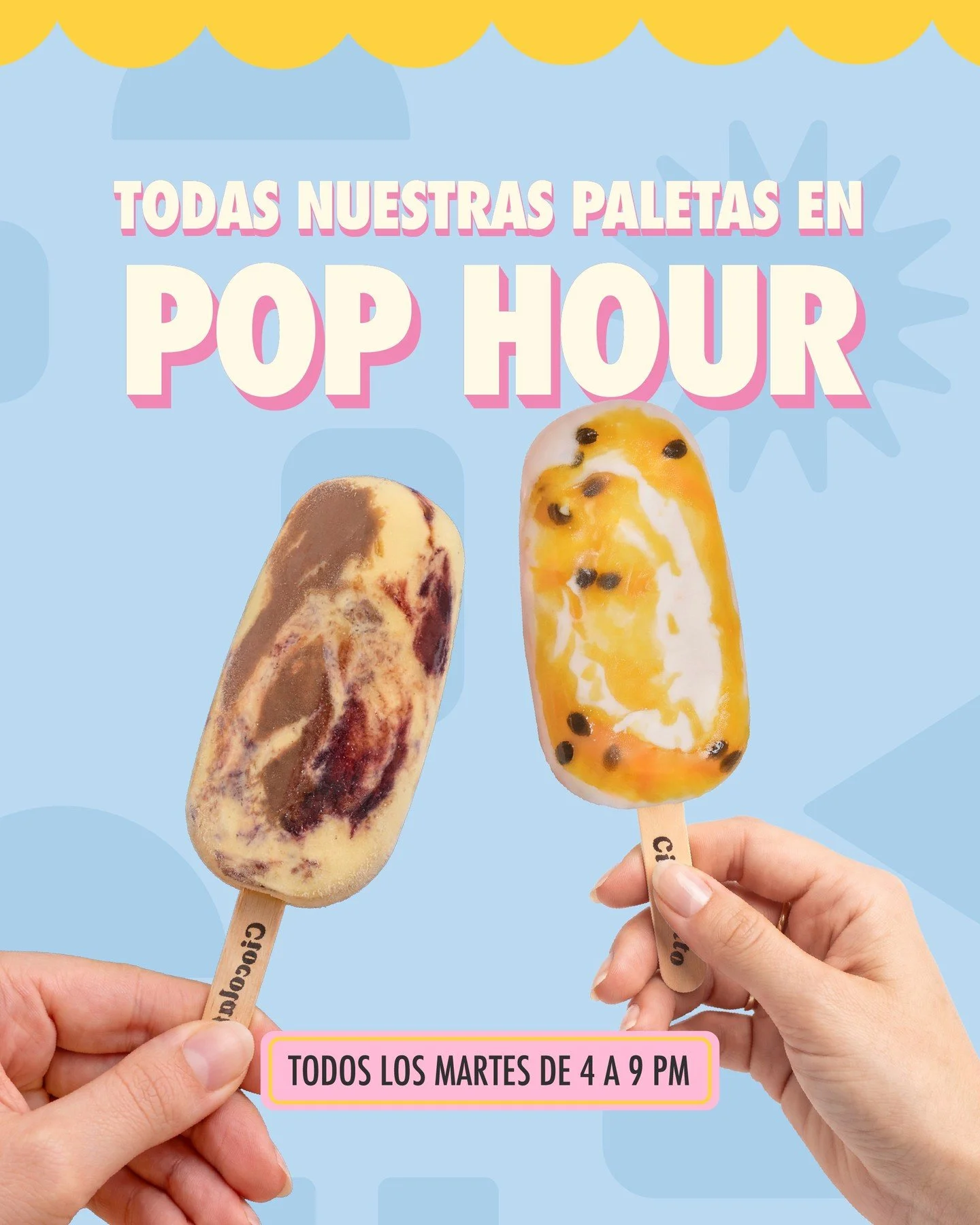 Porque ustedes lo pidieron 💗🍦

Ahora todas nuestras Pops hacen parte de Pop Hour ✨

Todos los martes de 4 PM a 9 PM disfruta 2 paletas de tu l&iacute;nea favorita:

🩷 Regular $19.900
💙 Stevia $23.900
💚 Vegana $24.500
💛 Alulosa $25.200

Tu marte