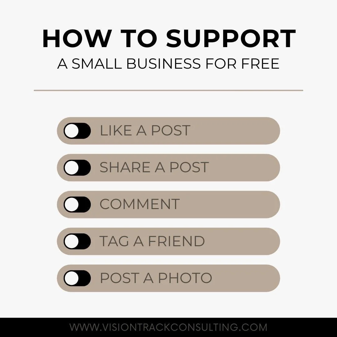 The easiest way to support small businesses is to share their message, whether it's in a conversation or by sharing and liking a post. Every little bit helps, and it only takes a fraction of a second of your time. Anyone who likes, shares, or comment