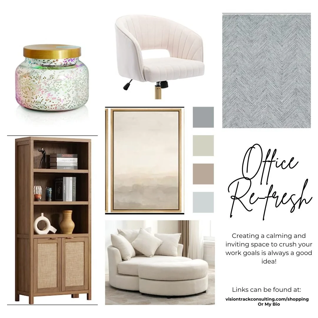This is a little variation to our office refresh post from a few weeks ago. Just click on our shopping links on the website for a convenient way to shop! #officerefresh #crushinggoals ##businessconsultant #snowdayproject #newyearnewgoals