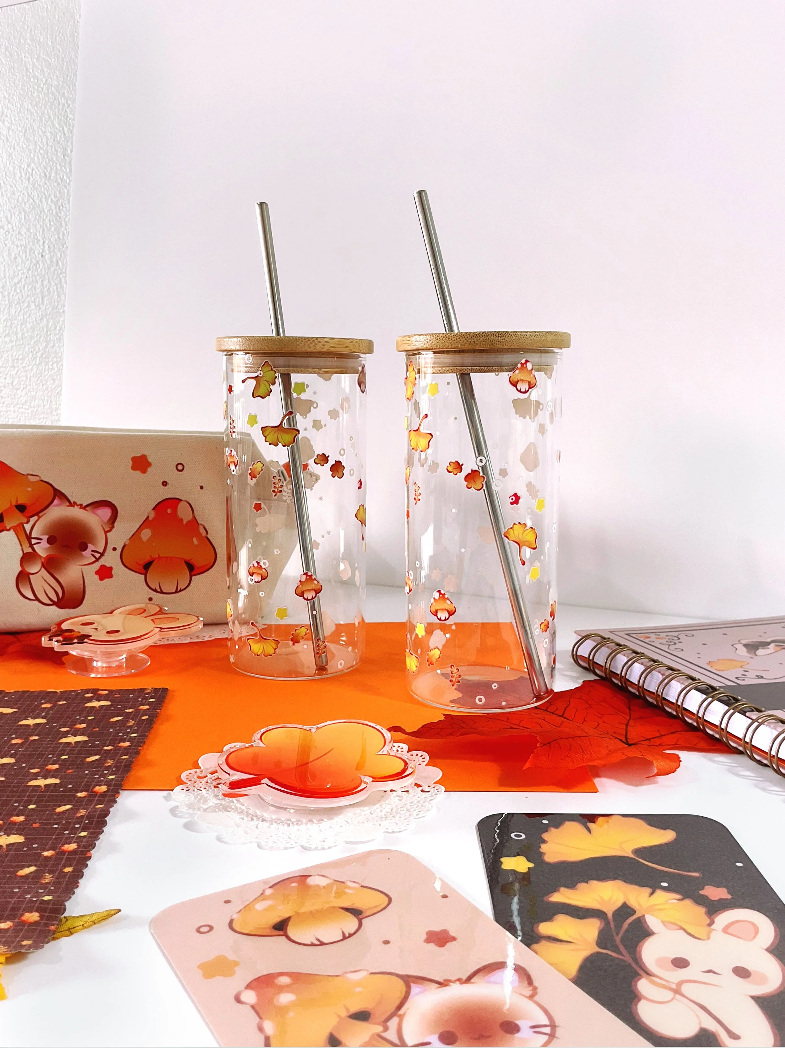 Cozy Autumn Glass Cup