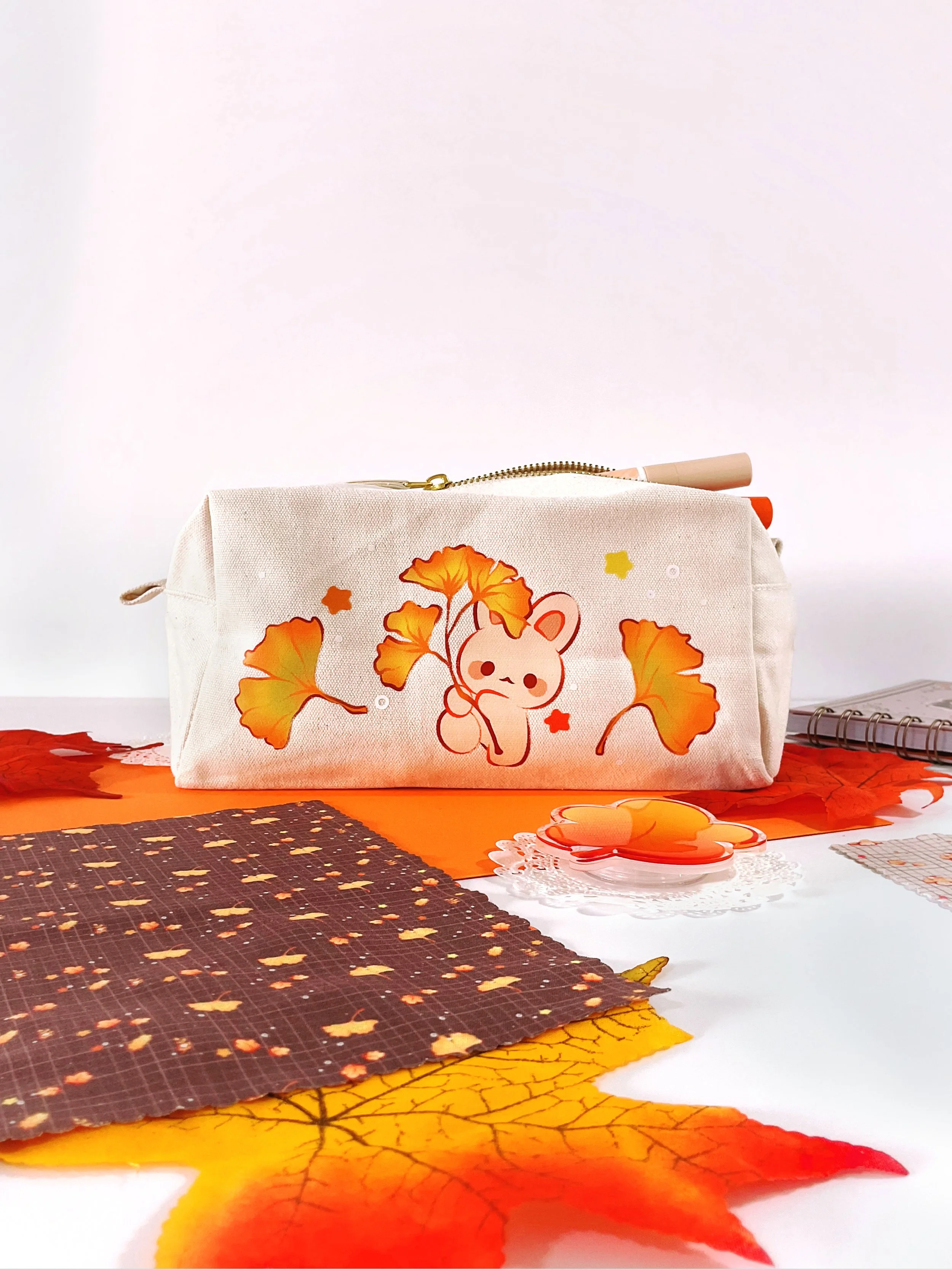 Ginkgo Leaf Popcorn Pouch