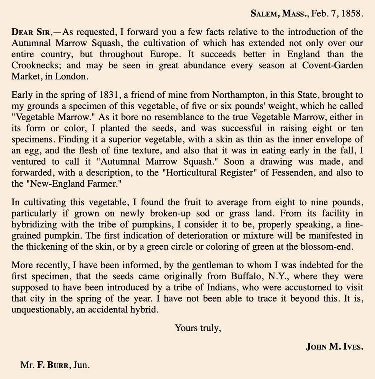 John Ives' letter to Fearing Burr (1858)