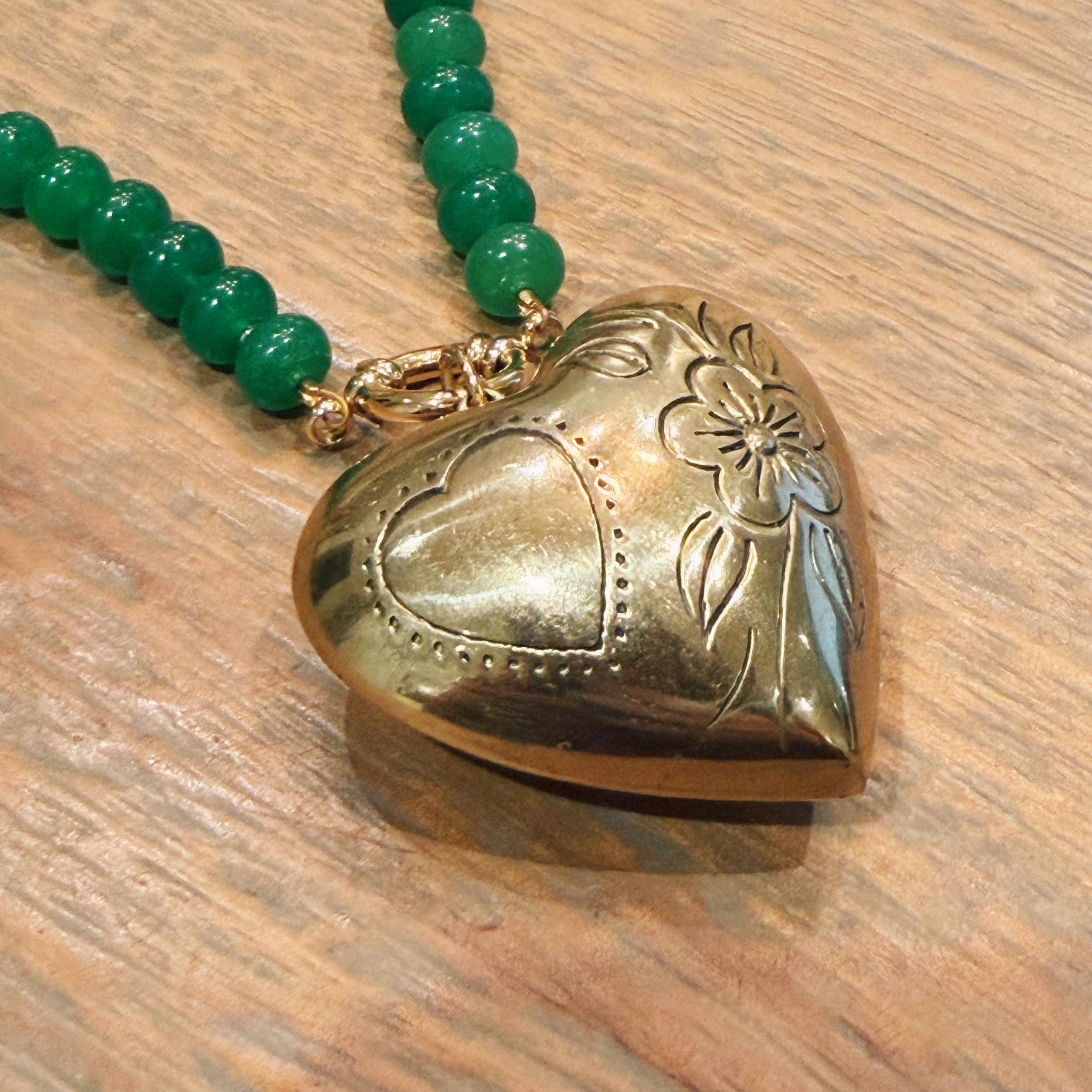 Vintage Puffy Heart Charm