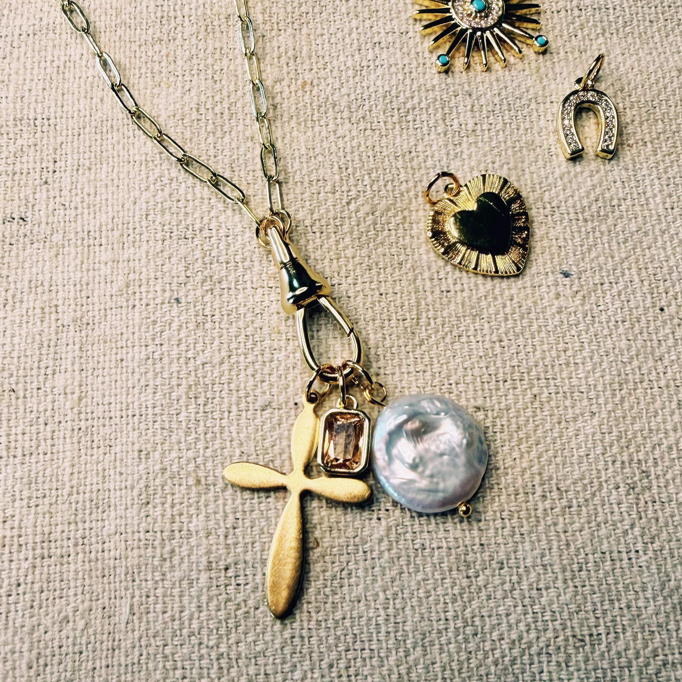 Swivel Charm Necklace, with 6 Charms