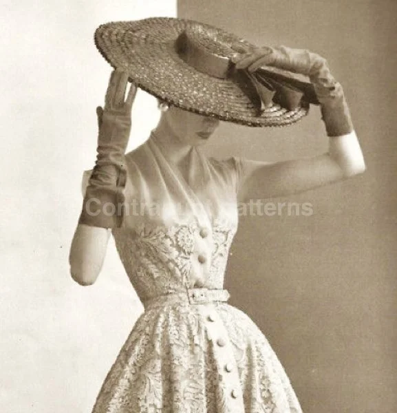 1947 dior front-buttoned sewing pattern dress design. (My own replica of the dress)
