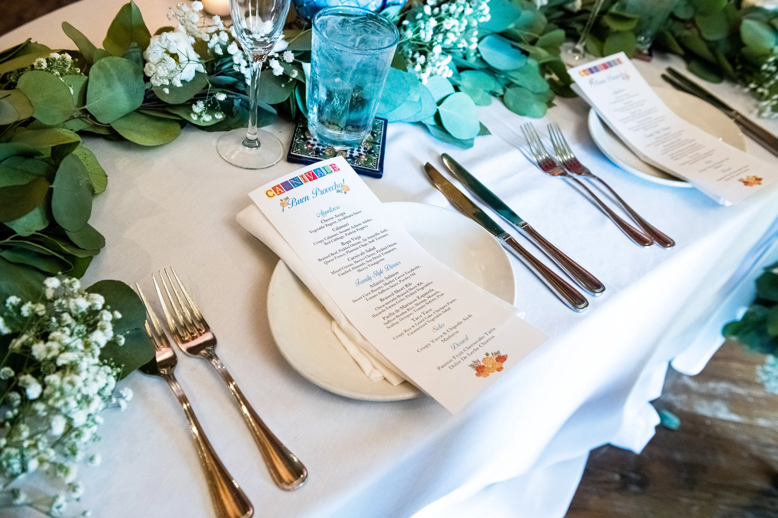 Wedding reception decor: Carnivale Chicago Wedding captured by J. Brown Photography