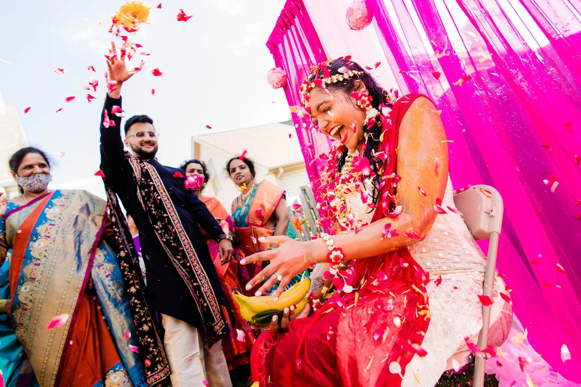 Schaumburg Renaissance | fun festive and colorful Haldi ceremony at Indian wedding | Schaumburg IL