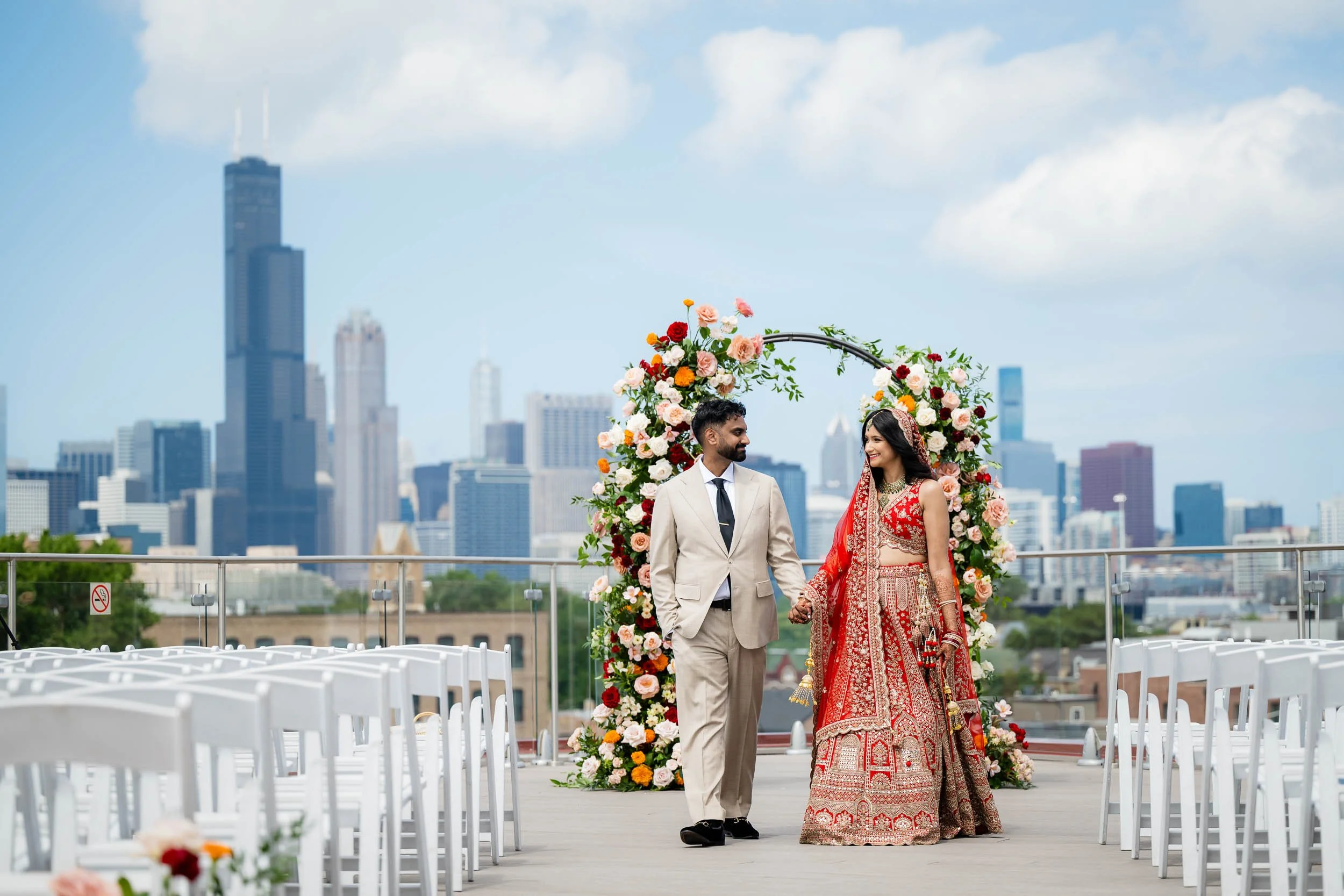 Lacuna Lofts | wedding portrait of Indian bride and groom | Chicago IL