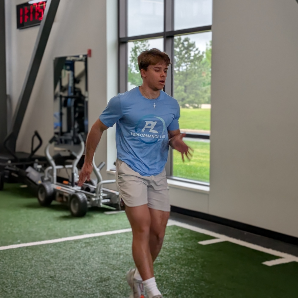 Aaron working out