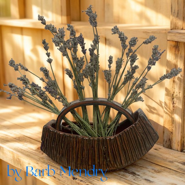 Barb Mendry-Lavender vase at the Gallery in Clayworks, Hamilton, MT