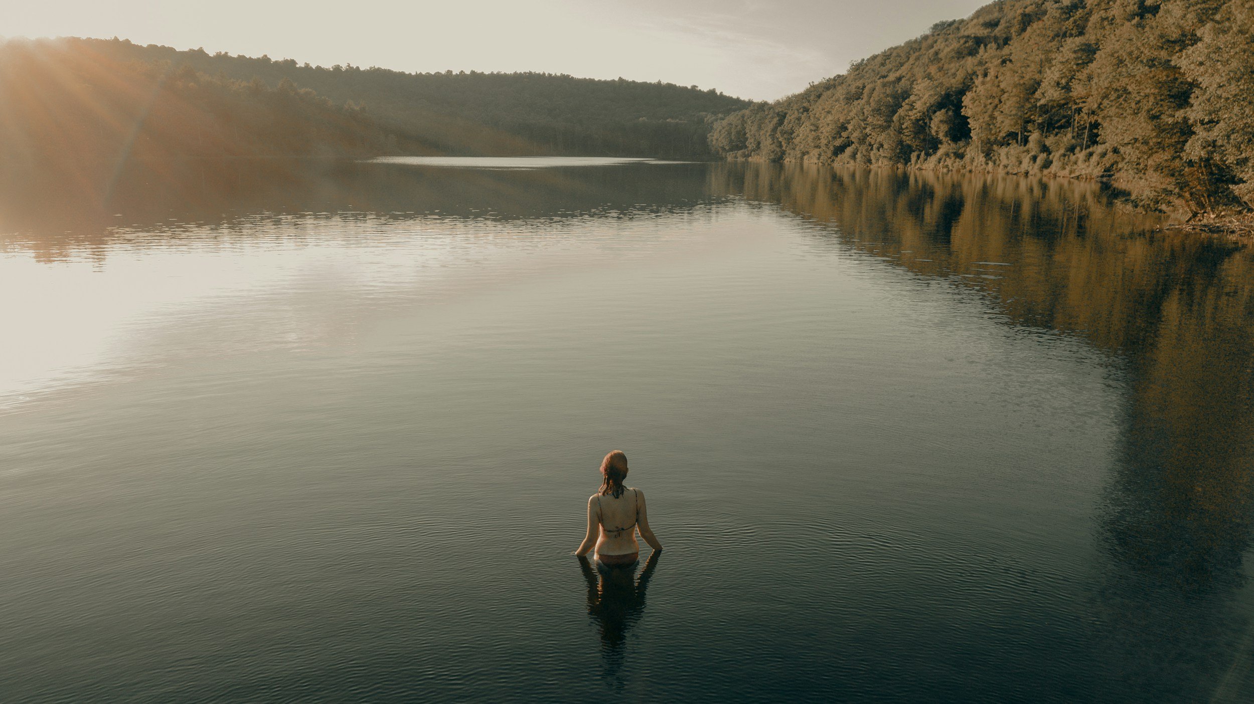 midlife woman in water