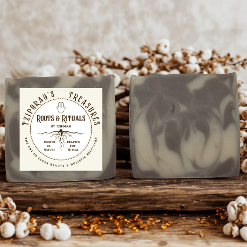 Chic Comfort: Amber Vanilla Luxury Soap Bar | Roots & Rituals by Tziporah – Luxe Cotton, Amber & Vanilla