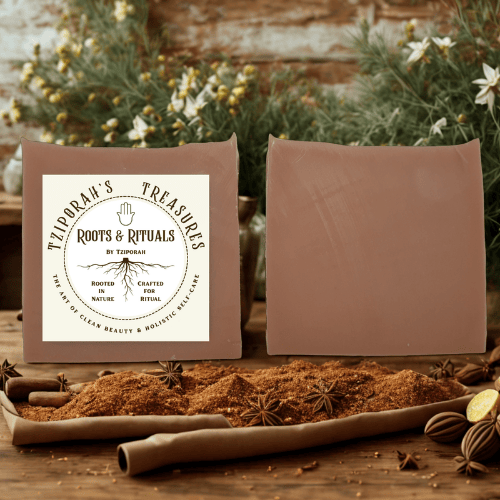 Chai Ember: Warm Spice Luxury Soap Bar | Roots & Rituals by Tziporah – Star Anise, Nutmeg & Amber