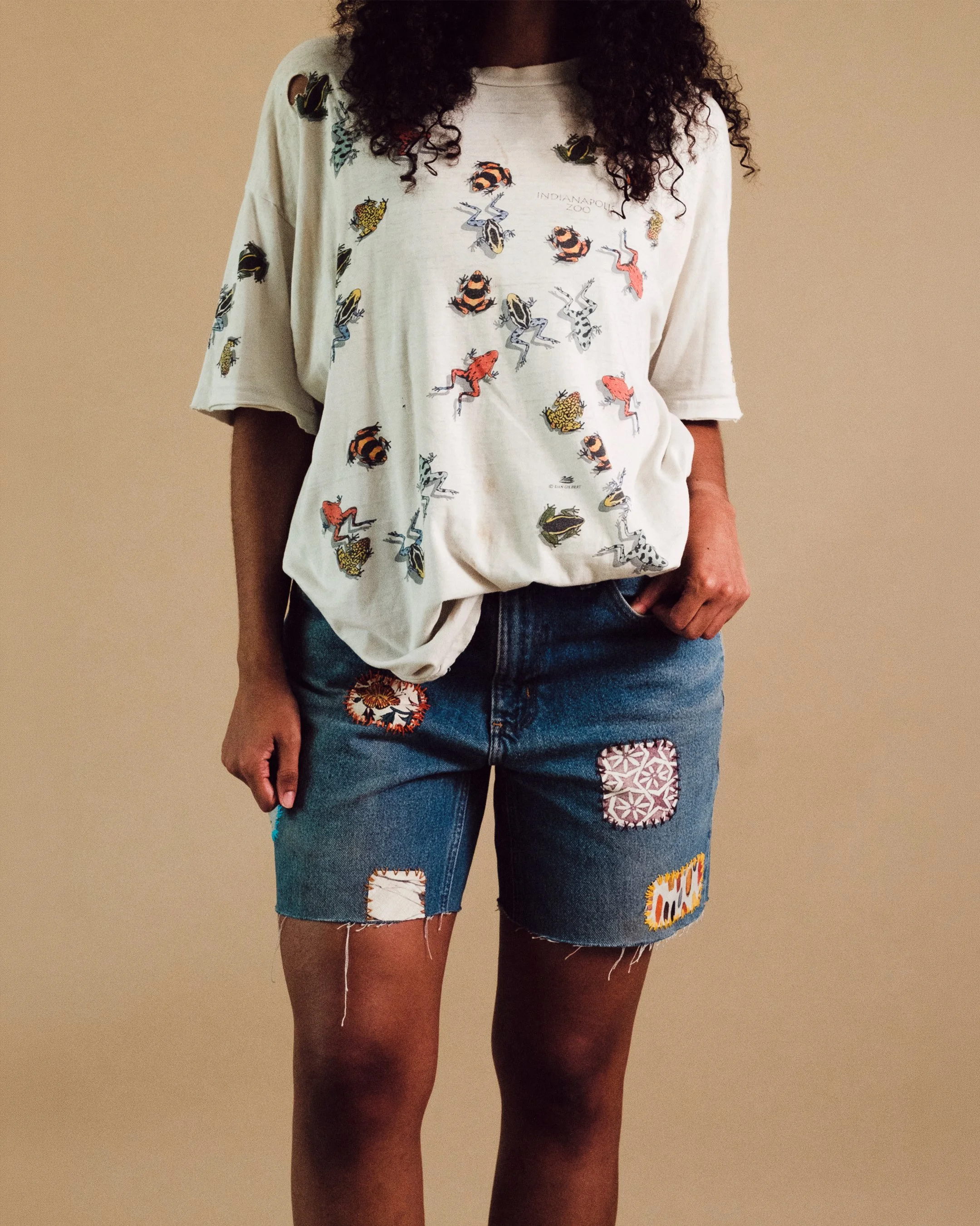 Custom hand patched jorts