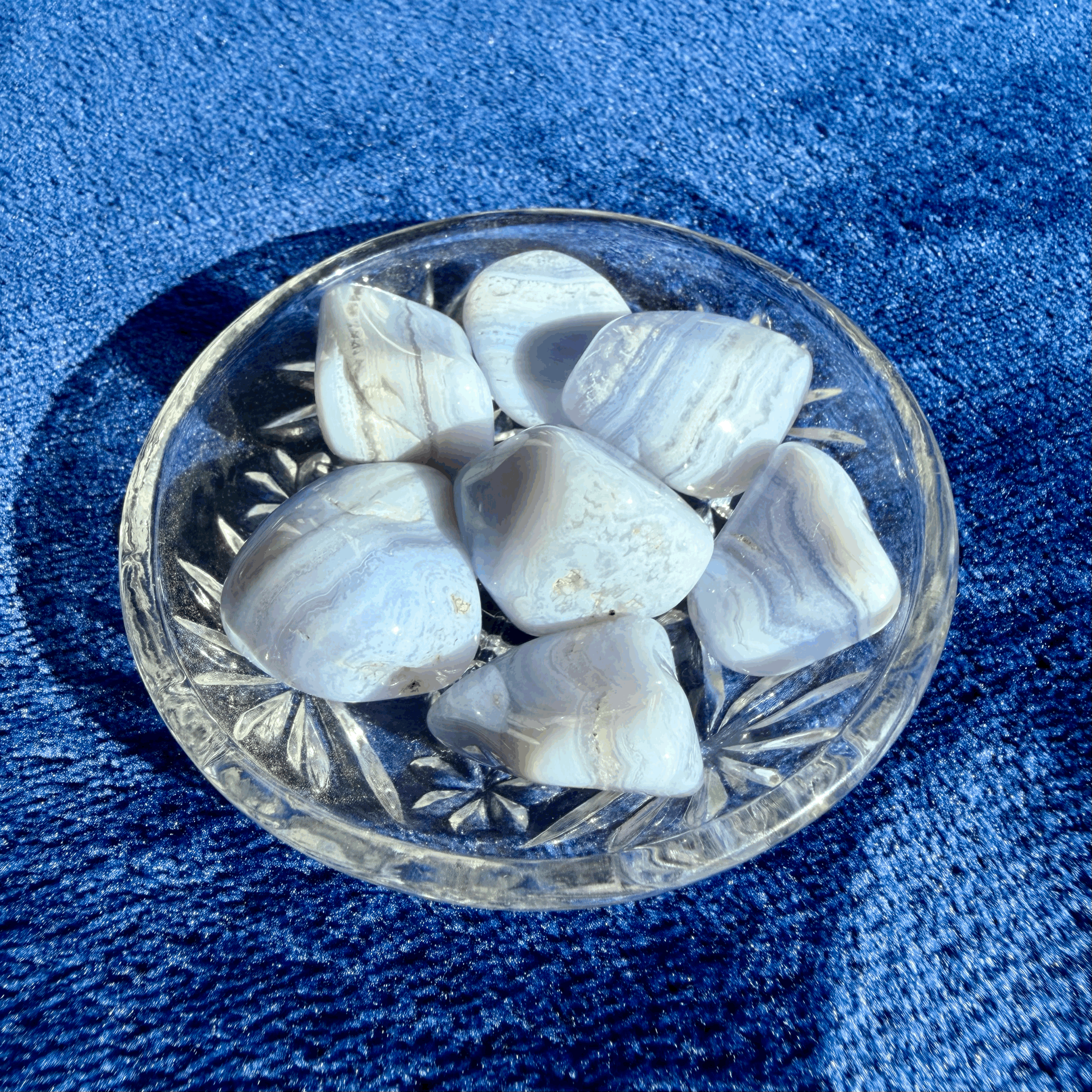 Blue Lace Agate Tumbled (A Grade)  from Namibia