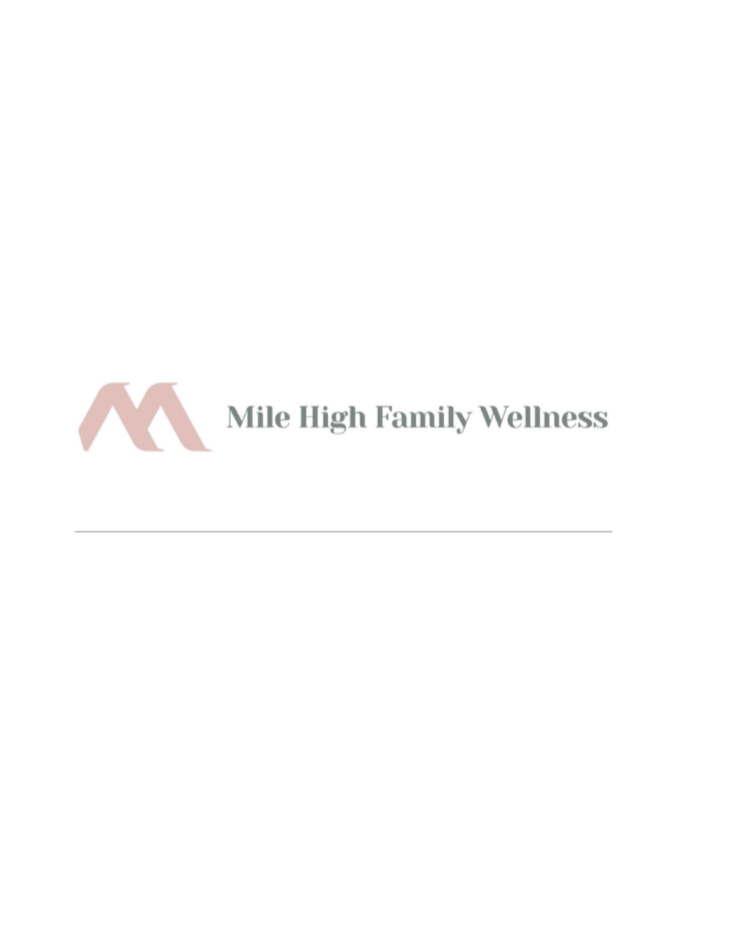 Logo for Mile High Family Wellness featuring a stylized mountain and the text 'Mile High Family Wellness'.