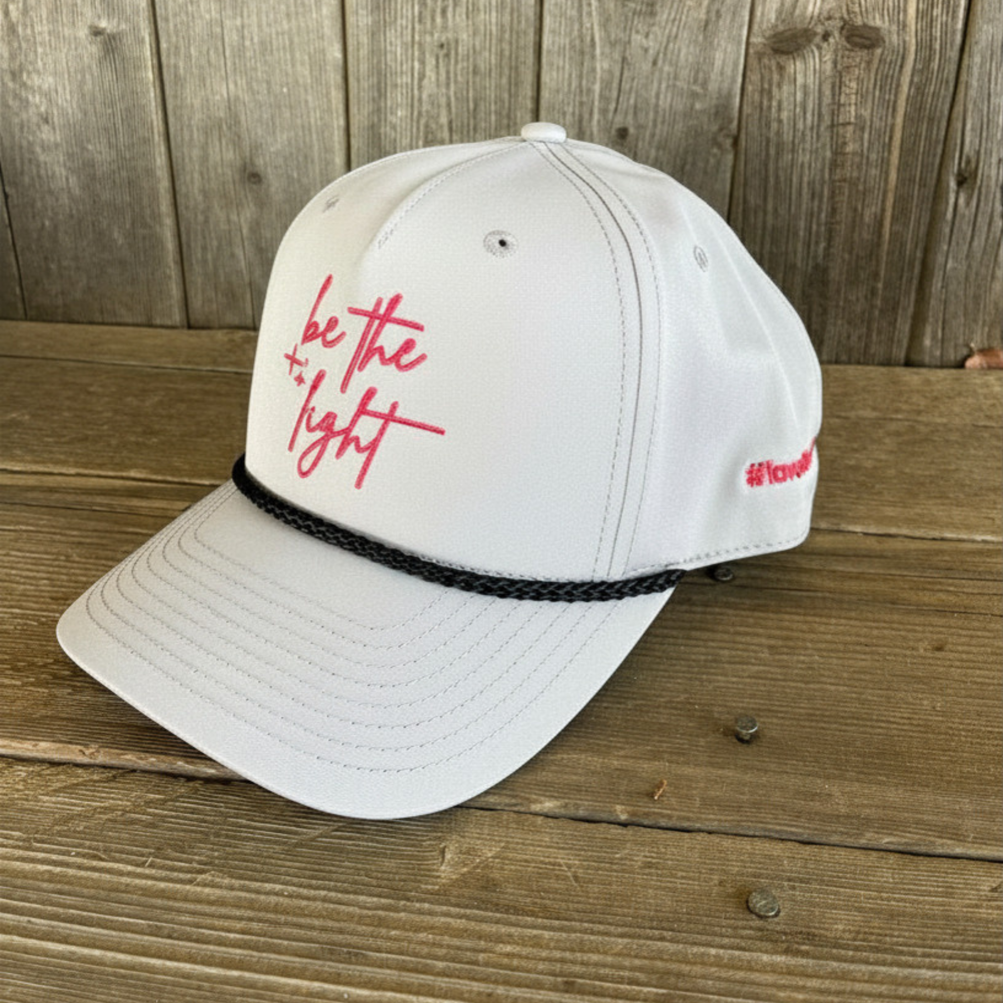 Oaklynn Memorial Cap "Be The Light" –  Fashion Ribbon Ball Cap | Grey/Pink | #LoveLikeOaklynn