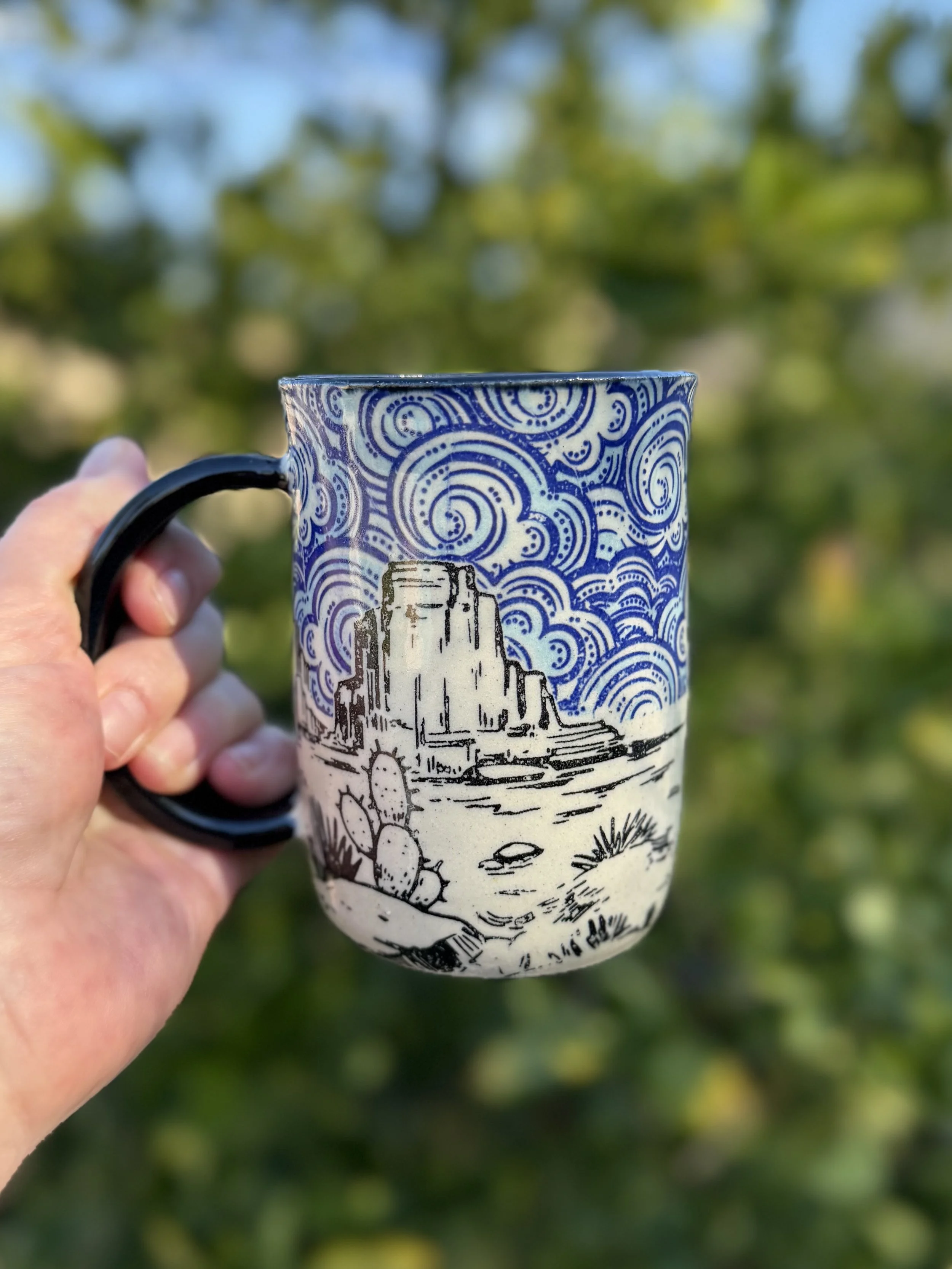 Desert Scene with dreamy clouds mug