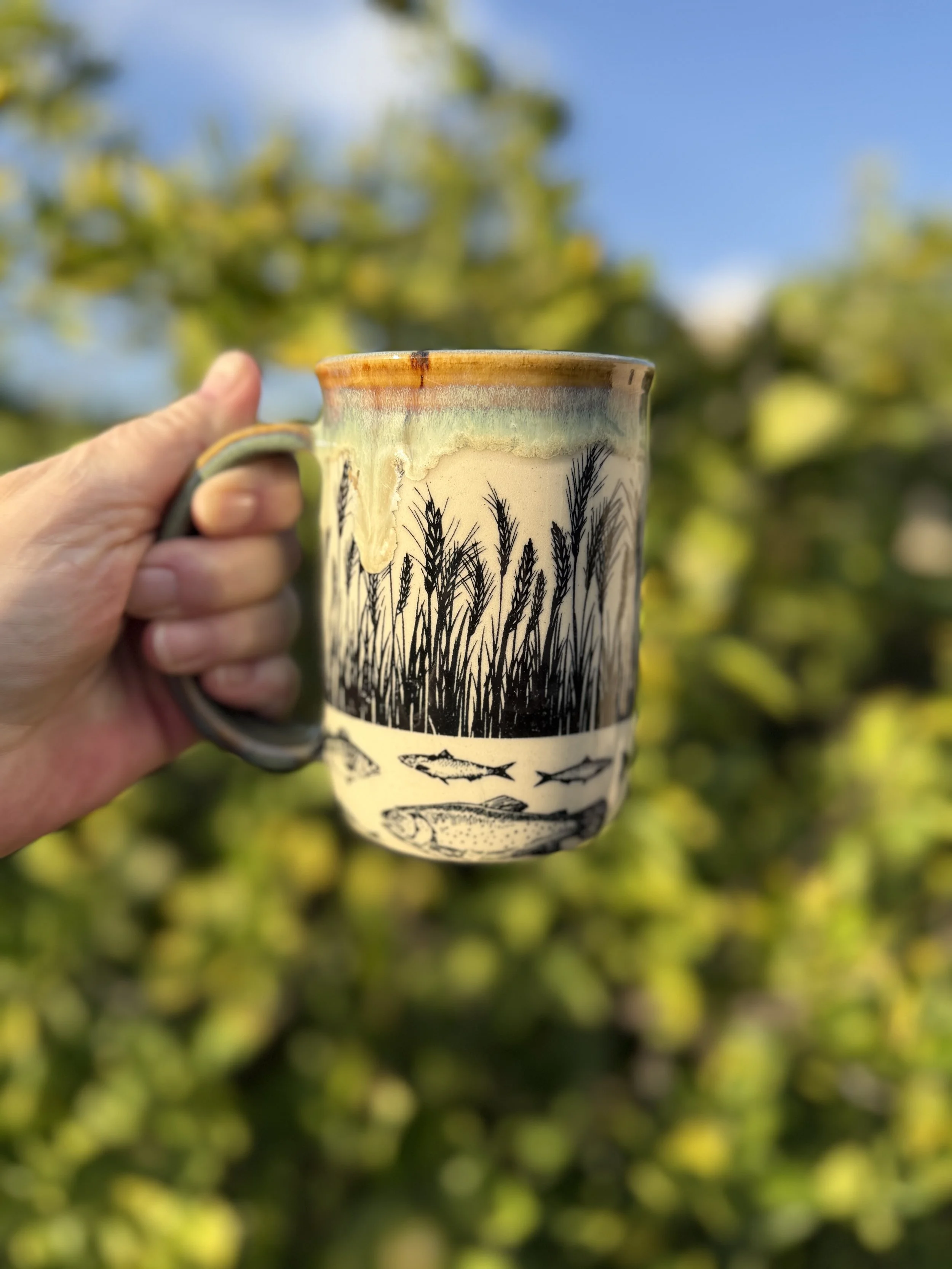 Fish and willows mug