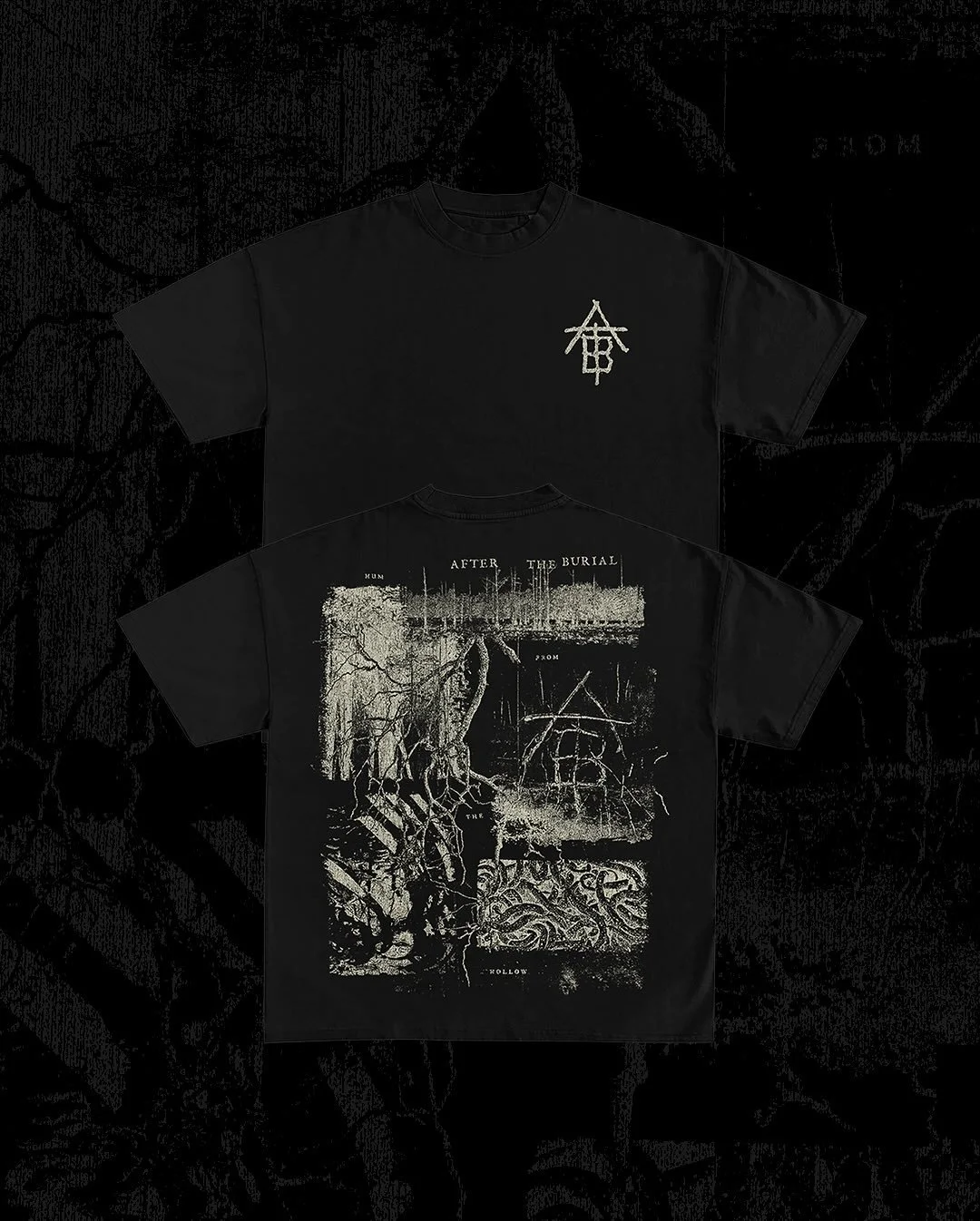 New tee for @aftertheburial inspired by their single #humfromthehollow. I really loved putting this one together. Fun fact: the rib cage image came from an incredible photo of a half-submerged skeletal deer in a swamp behind my house. I always knew I
