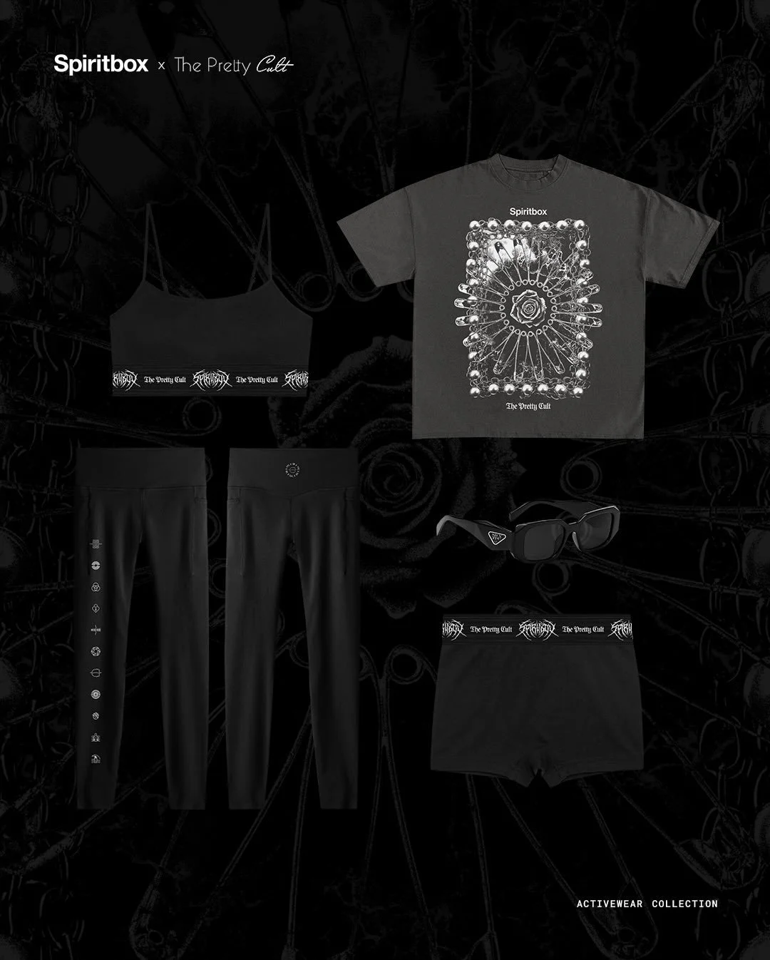 In case you missed it, @spiritboxmusic recently collaborated with @theprettycult to launch a limited edition activewear collection, and I was lucky enough to create most of the pieces for it. As a female artist, getting to support other women in this