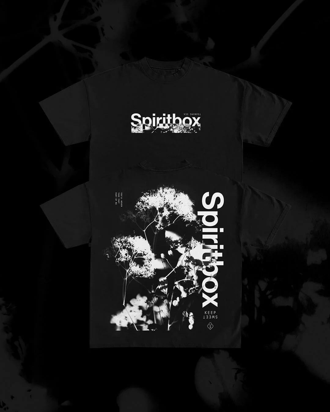Here&rsquo;s another new @spiritboxmusic tee I designed inspired by cyanotype imagery, double exposure photography, and the quiet strength of #keepsweet. Available now as part of their new collection through @palechord. 🖤🤍

For project inquiries, p