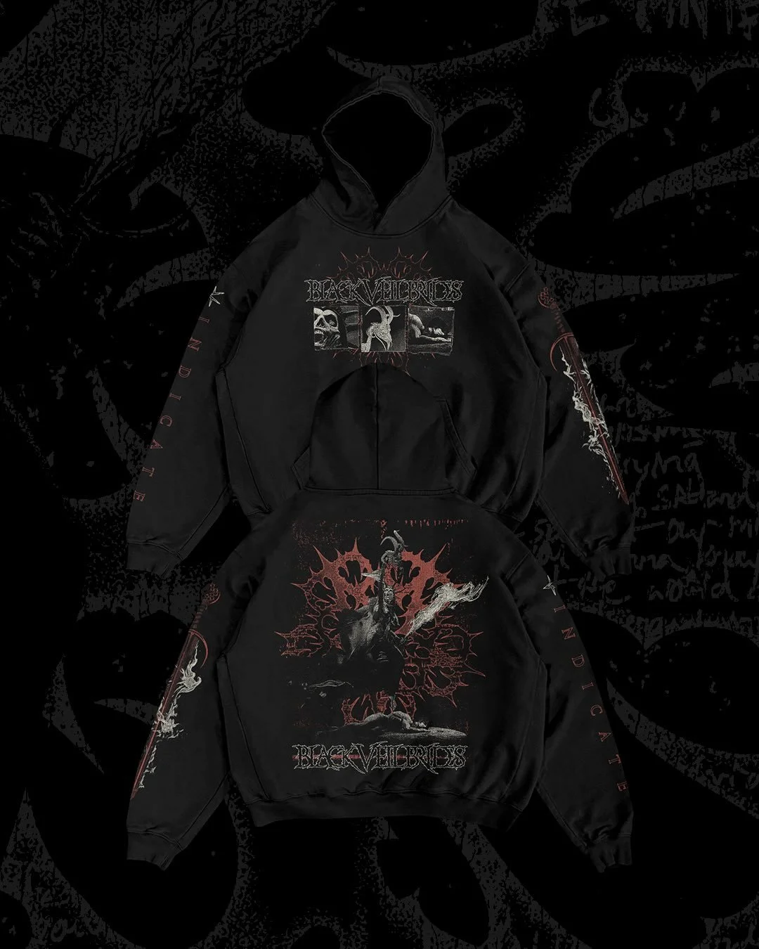 🚨 New client alert! I had the crazy cool opportunity to design a hoodie for @blackveilbrides and the release of their new album, Vindicate. I had a lot of fun with this one, especially recreating the sword from the cover art. Available now via the B