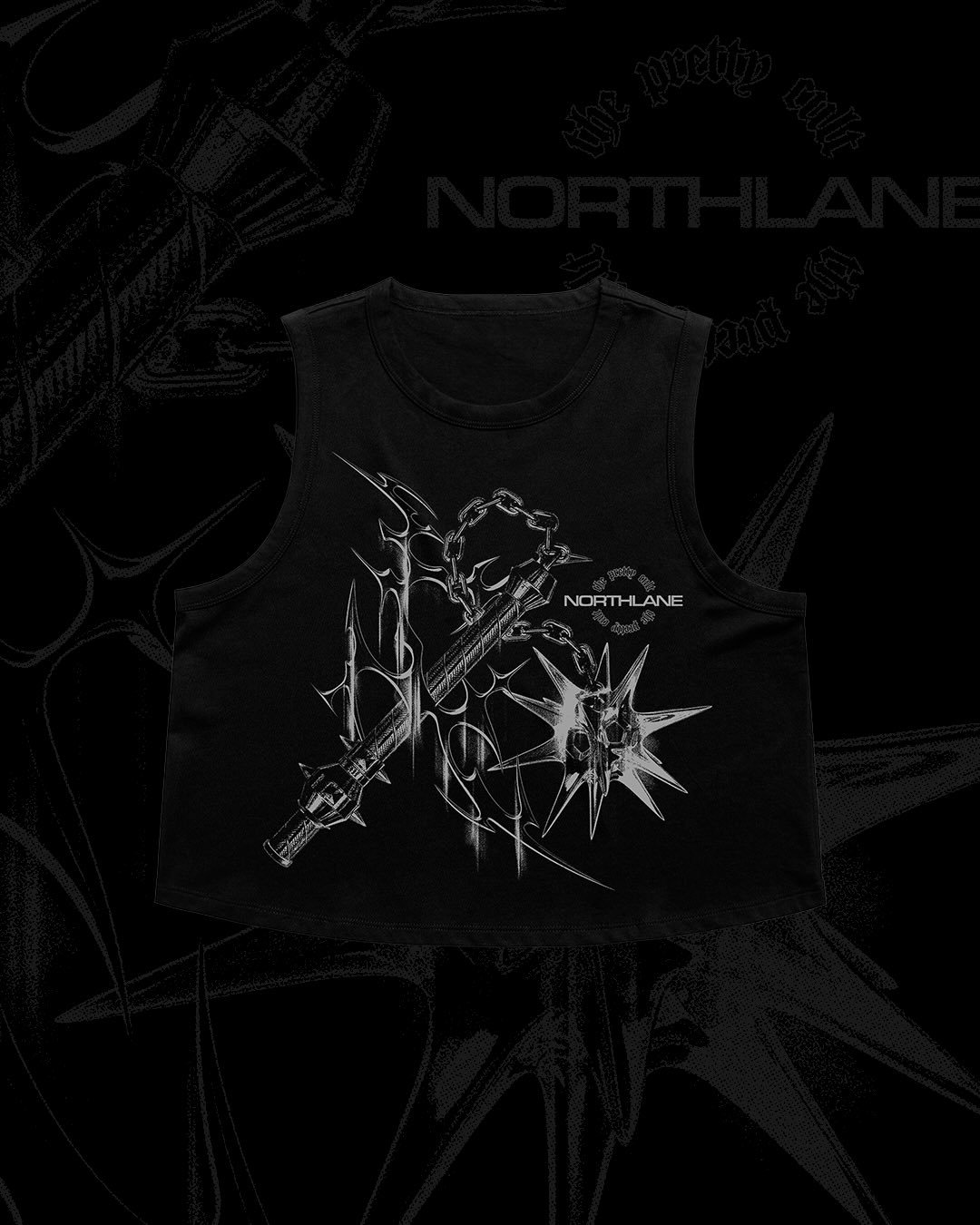 Not only was I lucky enough to work with @northlane on a merch design for Evian, but I also had the opportunity to design this cute cropped tank for their collab with @theprettycult. The goal was to blend Northlane&rsquo;s futuristic aesthetic with T