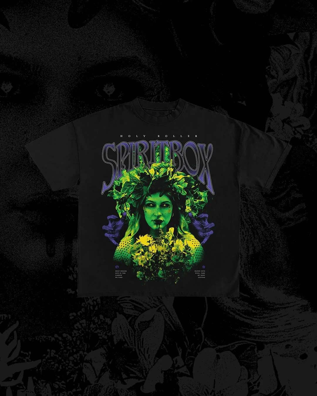 Over the past month, @spiritboxmusic has been tearing through South America with @korn_official, and I&rsquo;m excited to finally share some of the merch pieces I designed for the tour. This Holy Roller tee was available in an all-red colorway throug