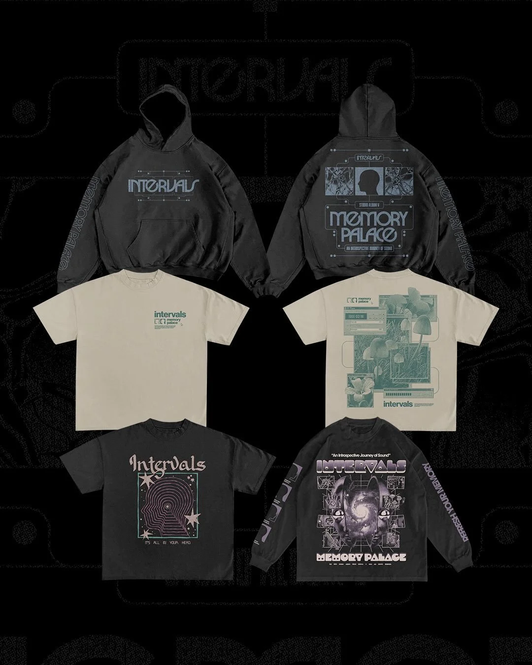 Here&rsquo;s a complete look at the tour merch line I designed for @aaronintervals, available throughout the recently wrapped EU/UK tour. Big thanks to Aaron for having me back for another project - this collection was a ton of fun to work on. 👾

Fo