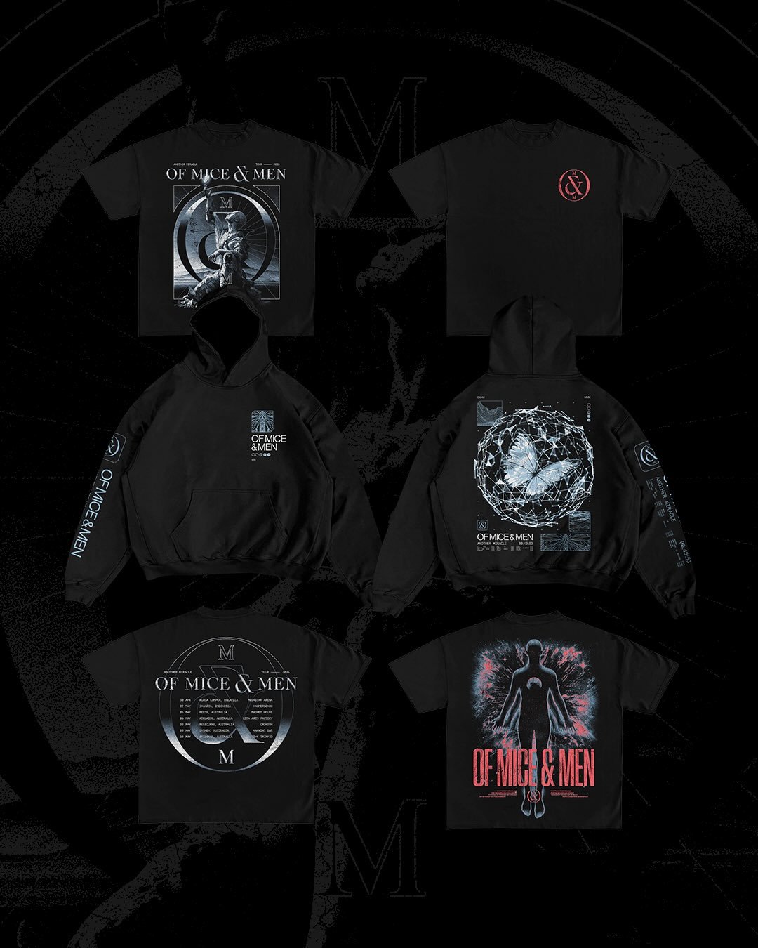 🚨 New client alert! I&rsquo;m very pleased to finally share the merch collection I designed for @ofmiceandmen that was available during their Another Miracle Australia tour that wrapped last month. These are now up in their AUS merch store if you&rs