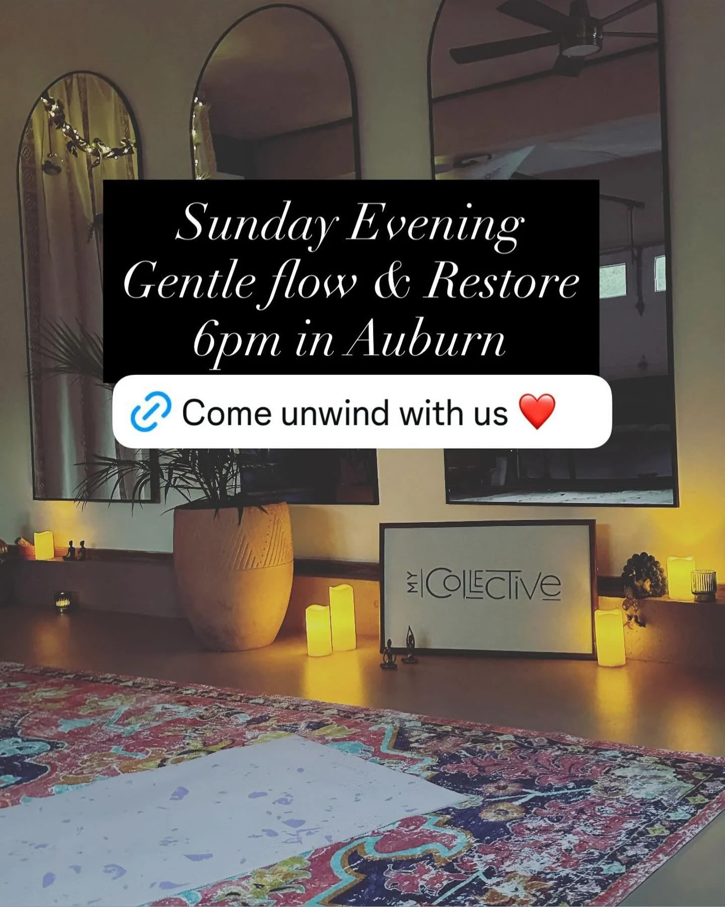 Hey loves 💛
Ease into your evening and send those Sunday Scaries packing.
Join us tonight for Gentle Flow &amp; Restore &mdash; a cozy blend of movement, stillness, and deep relaxation.
We&rsquo;ll stretch, breathe, and reset your energy so you can 
