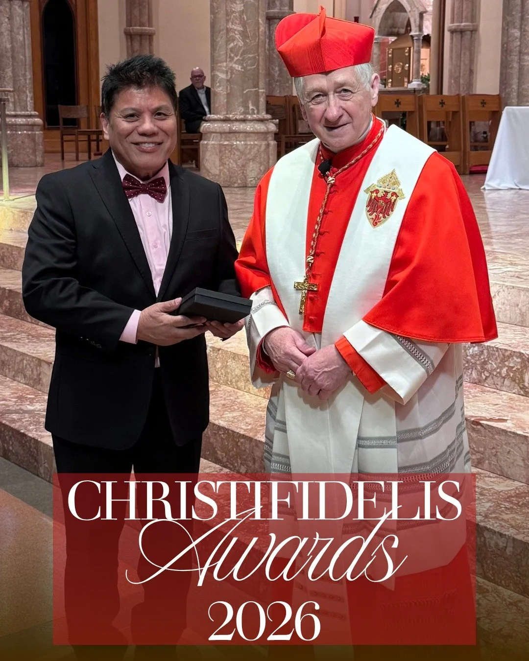 We would like to extend our gratitude and congratulate Mark Aguja, who received the Christifidelis Award this year. Mark was invited to a special Mass with the Cardinal where he received his award. Thank you Mark for all that you do for our Parish. 
