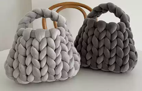May 23: Hand Knit Chunky Yarn Bag
