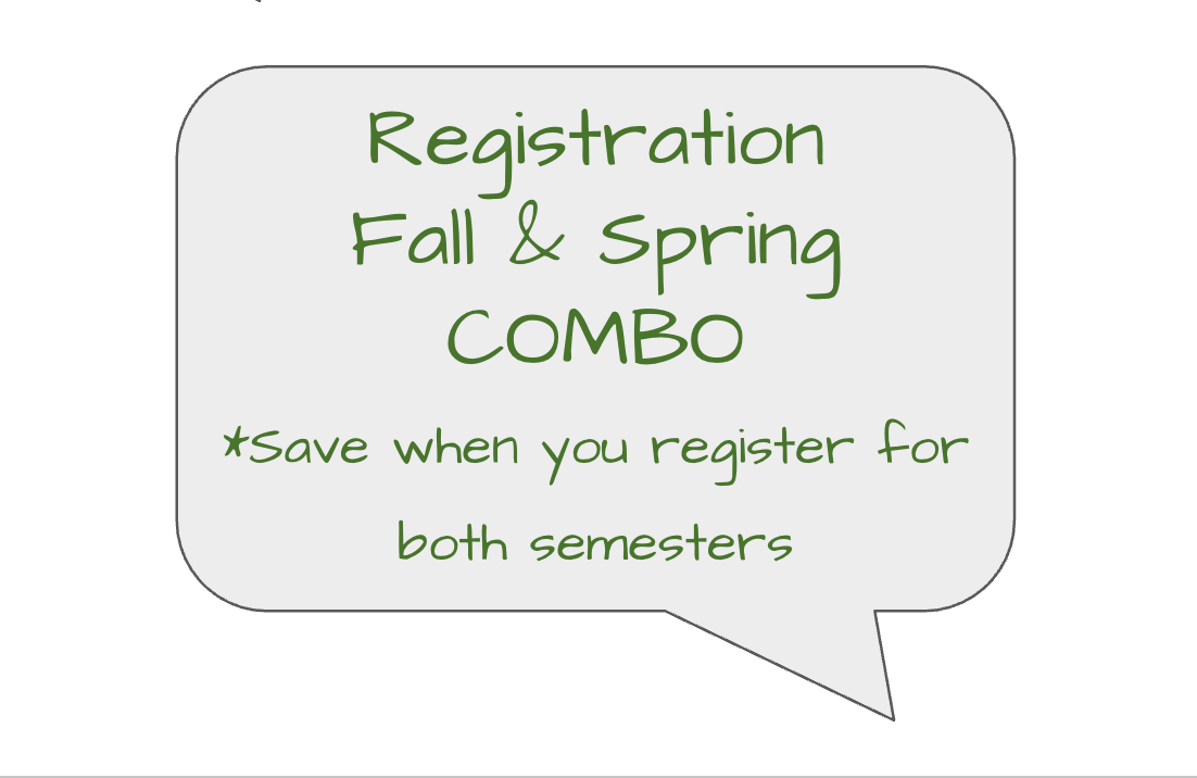 Registration Fall & Spring Combo