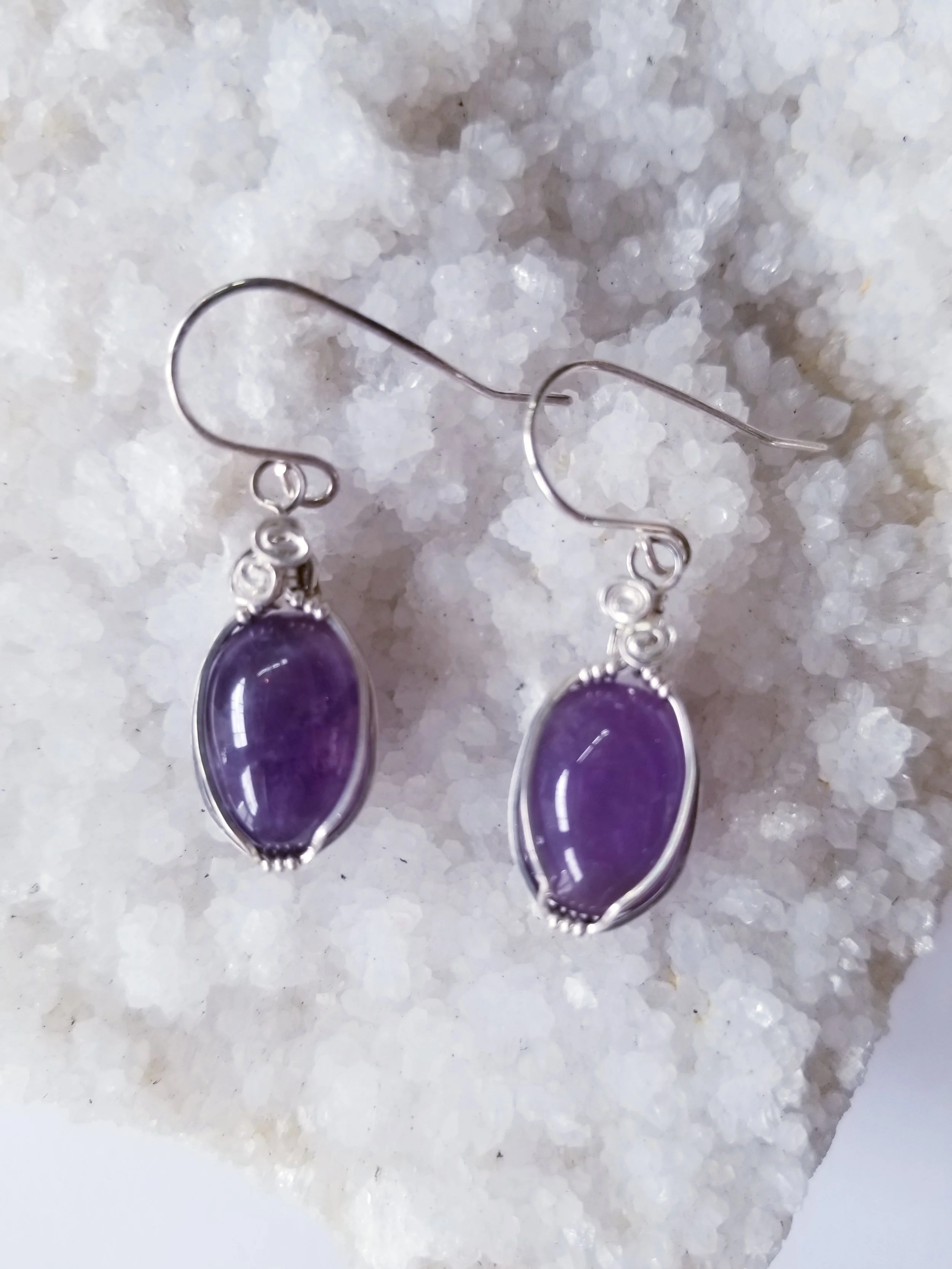Amethyst Silver Earrings