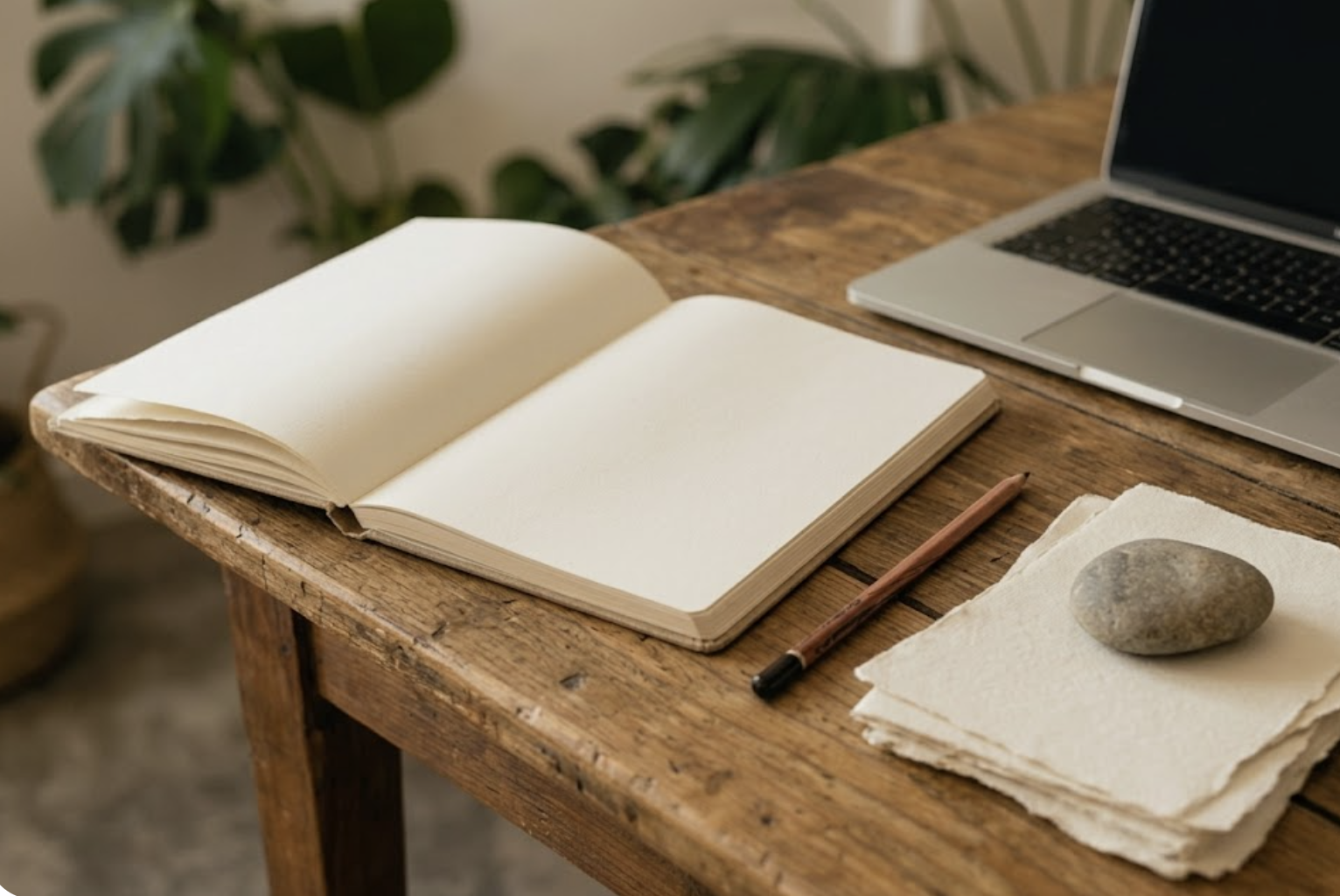 Escritorio de trabajo de una mujer emprendedora y creativa que trabaja en calma