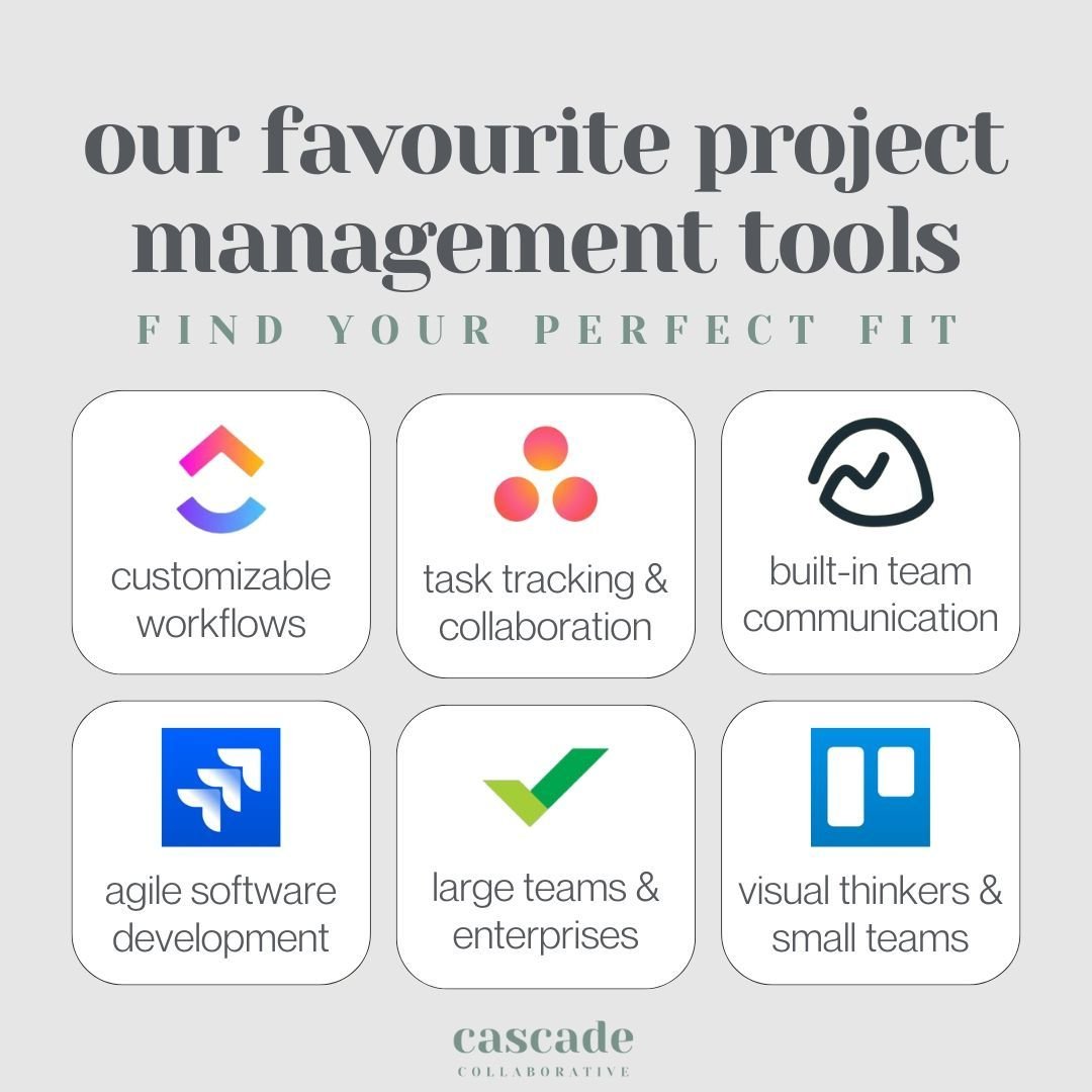 Introducing our top project management tools! 🌟

🟢 ClickUp @clickup: Best for customizable workflows and diverse project management needs
🟢 Asana @asana: Best for task tracking and team collaboration
🟢 Basecamp @basecamp: Best for simplified proj